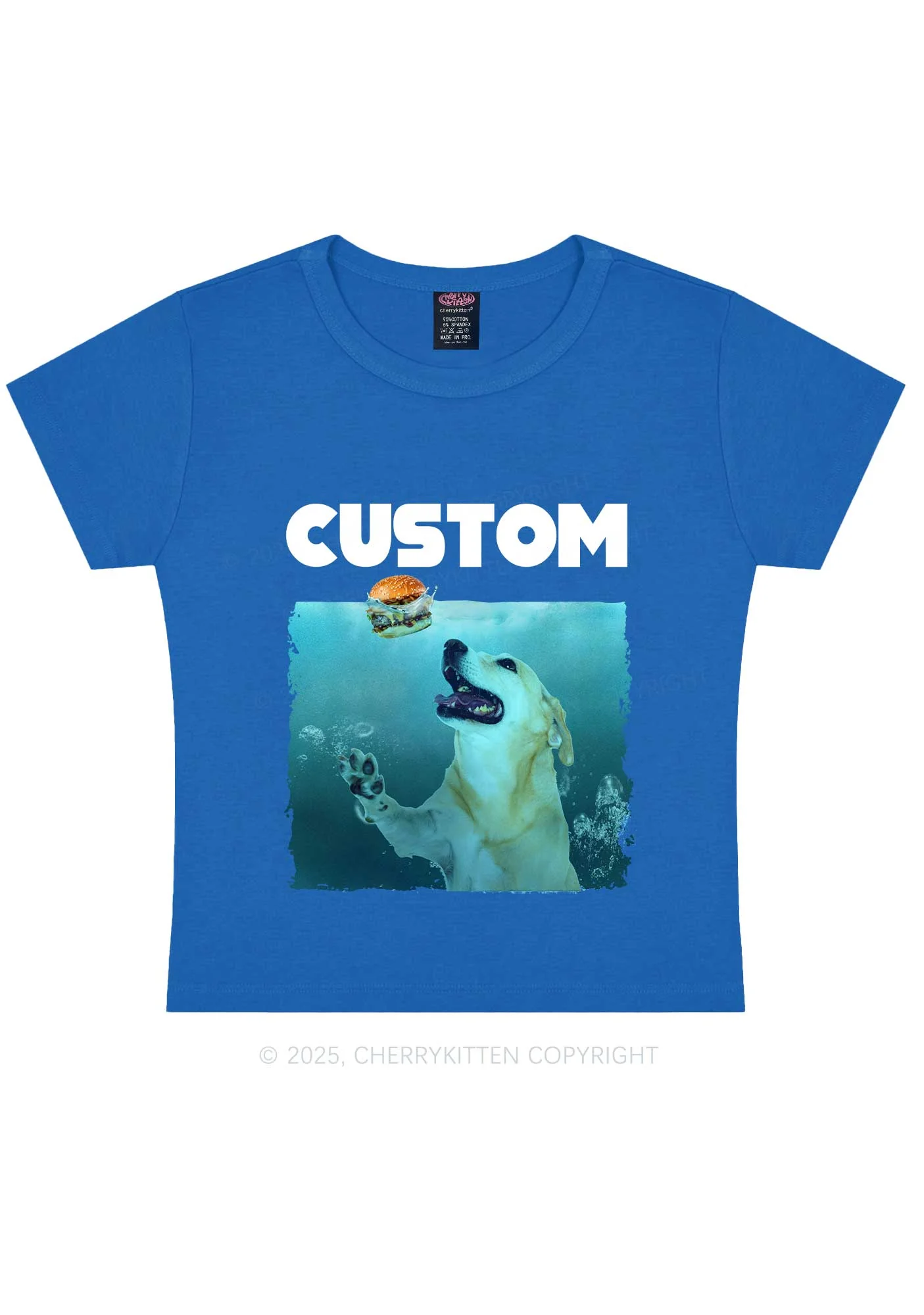 Custom Jowls Dog Y2K Baby Tee Cherrykitten - Image 8