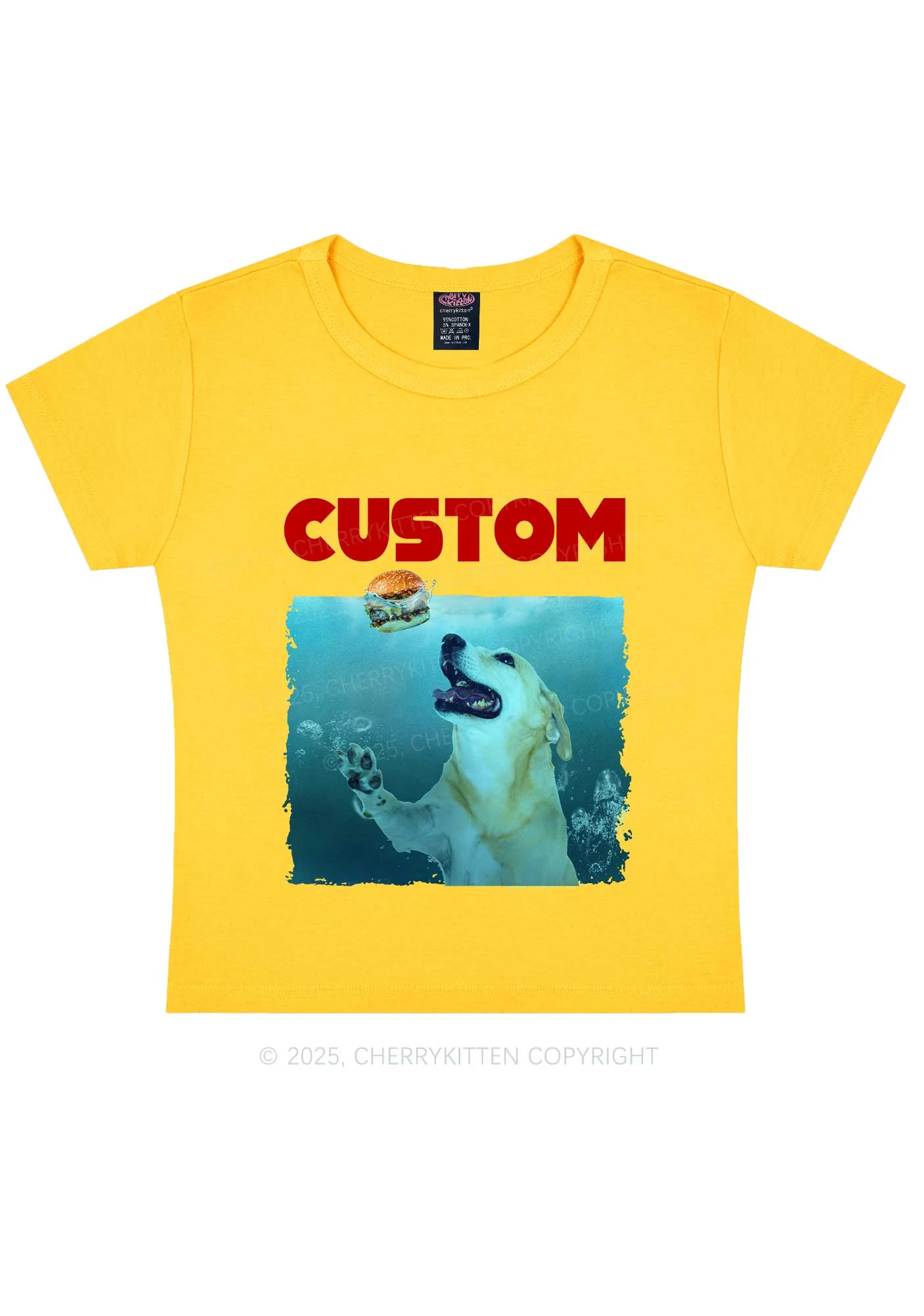Custom Jowls Dog Y2K Baby Tee Cherrykitten - Image 9