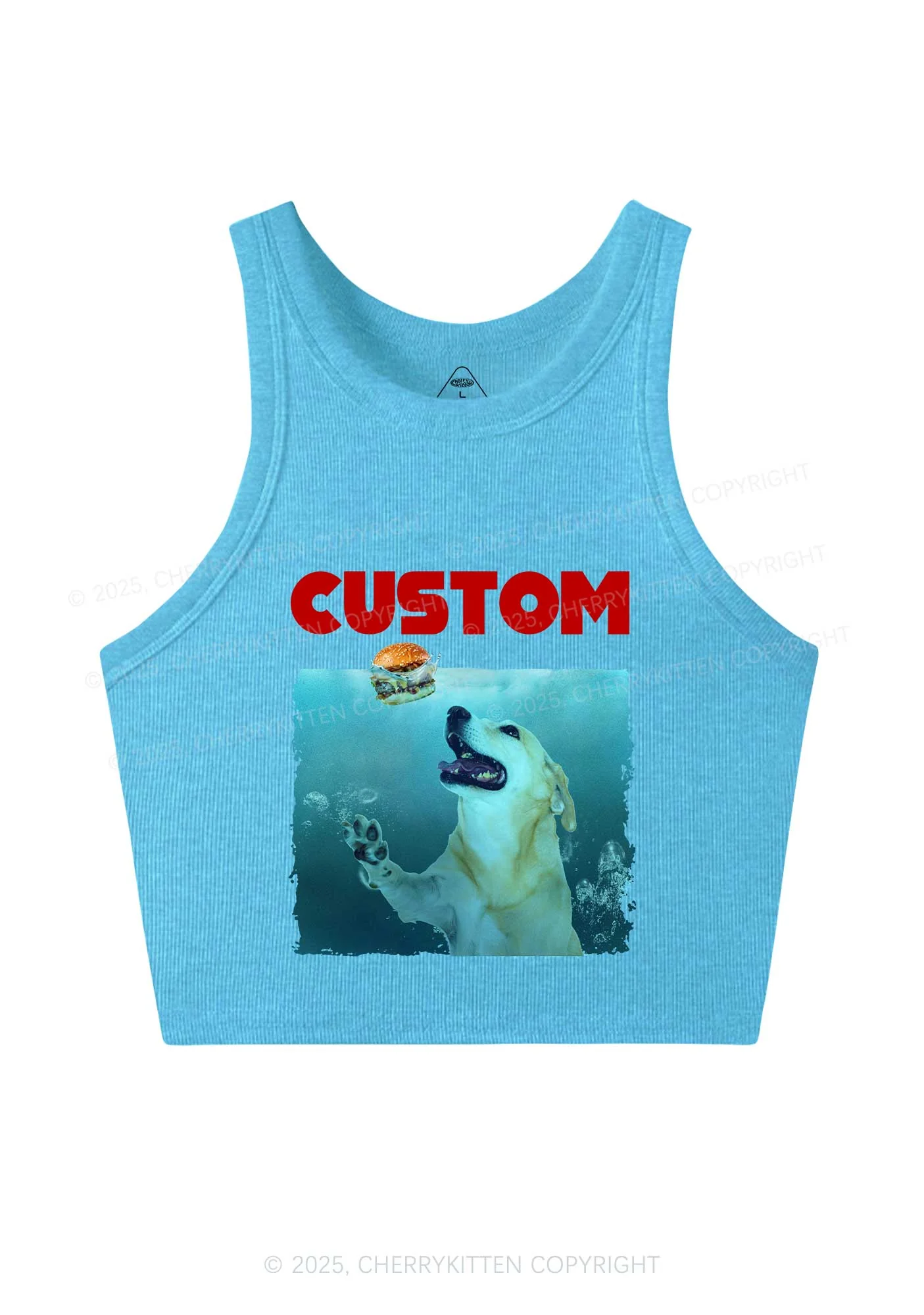 Custom Jowls Dog Y2K Crop Tank Top Cherrykitten - Image 3