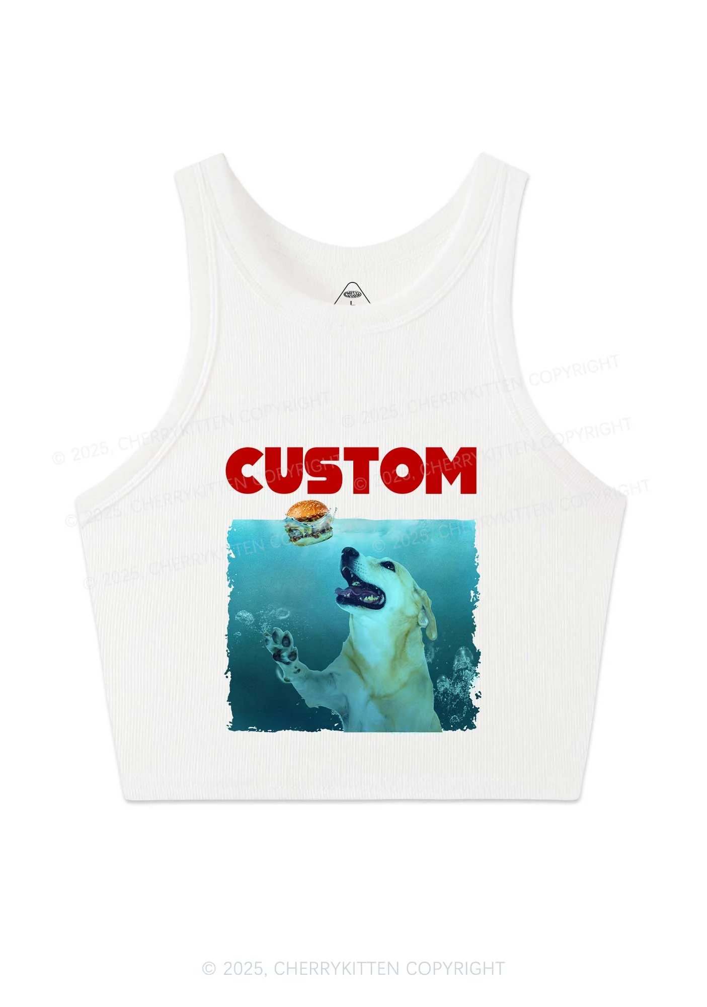 Custom Jowls Dog Y2K Crop Tank Top Cherrykitten - Image 4