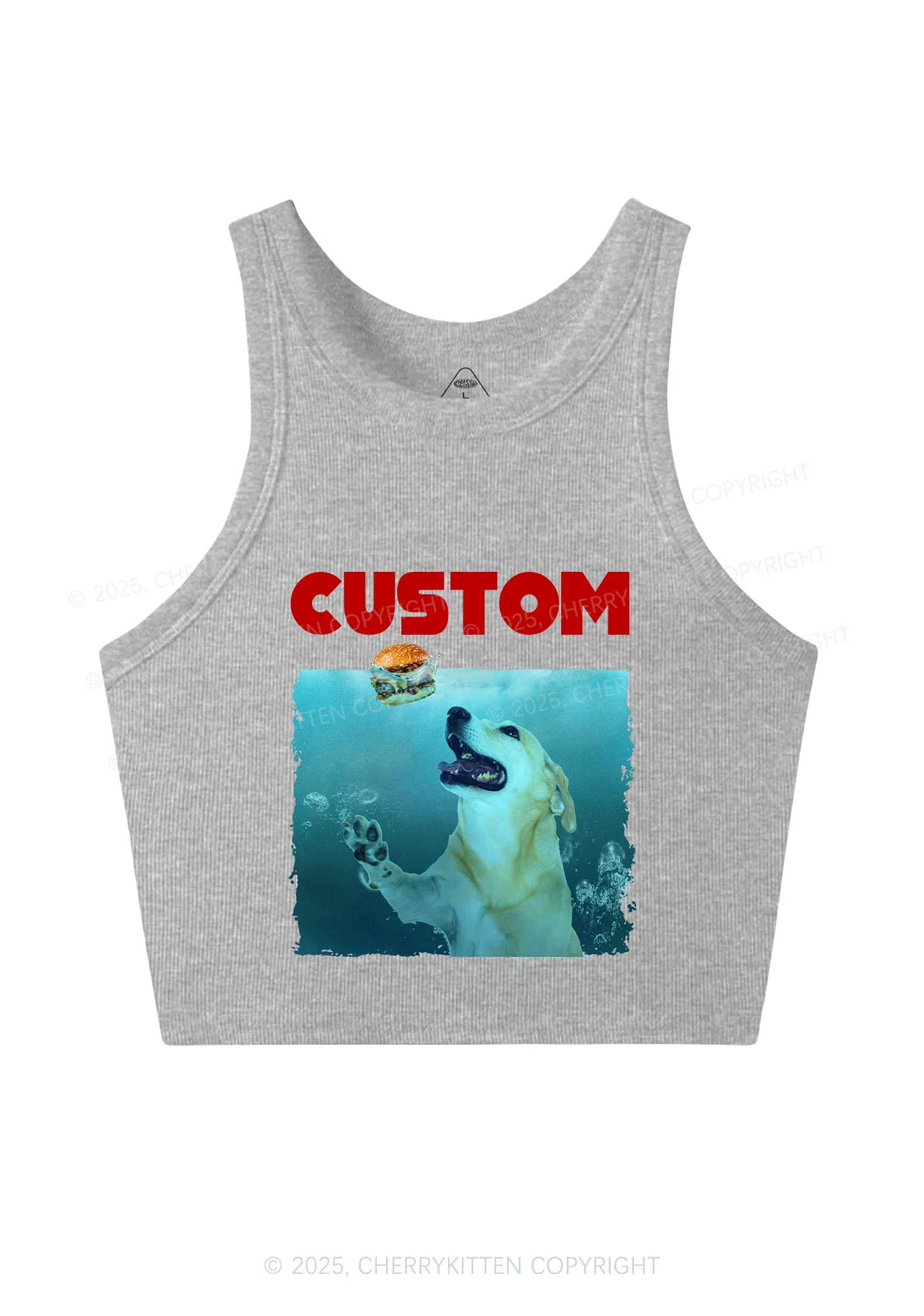 Custom Jowls Dog Y2K Crop Tank Top Cherrykitten - Image 5