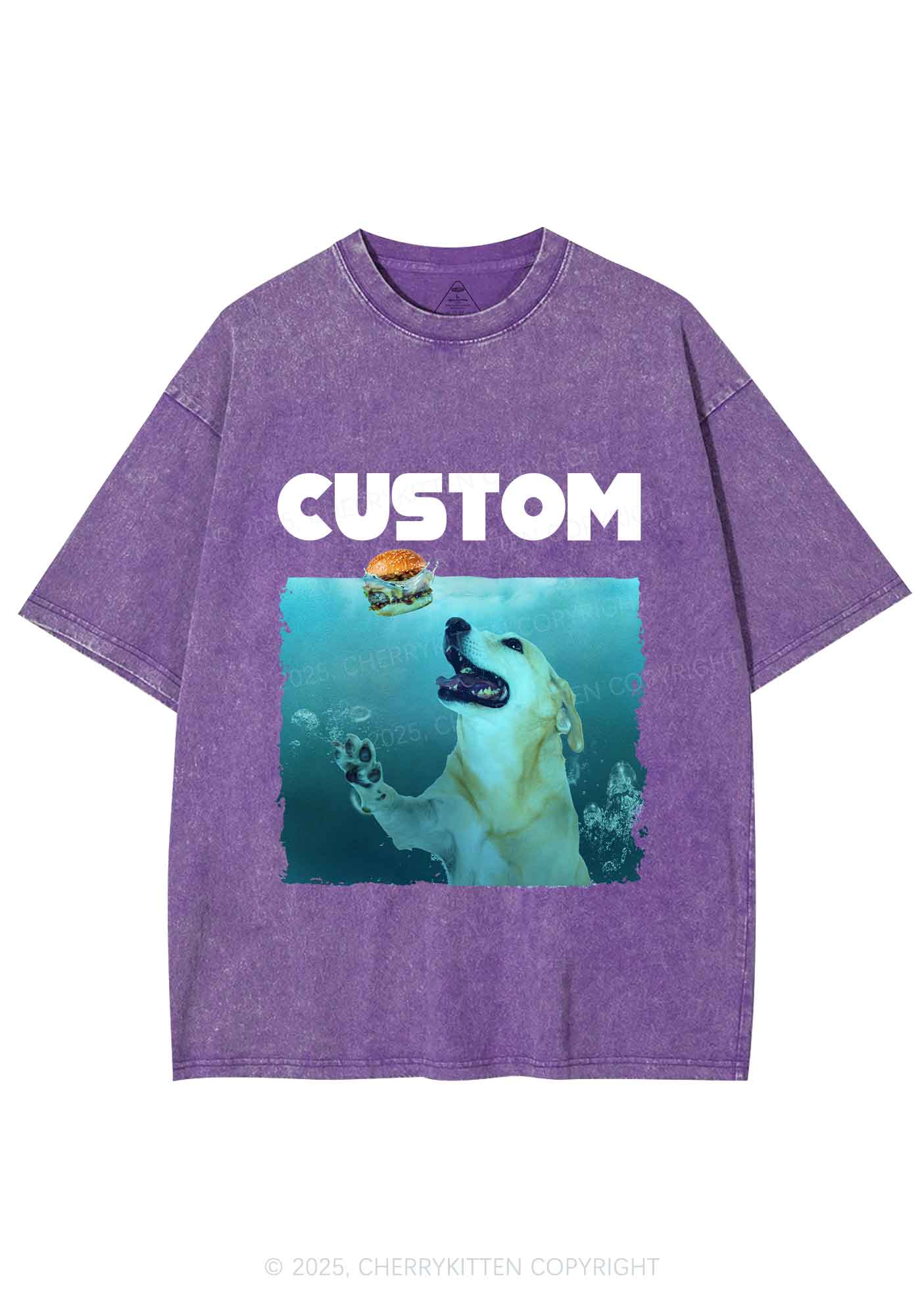 Custom Jowls Dog Y2K Shirts Washed Tee Cherrykitten - Image 5