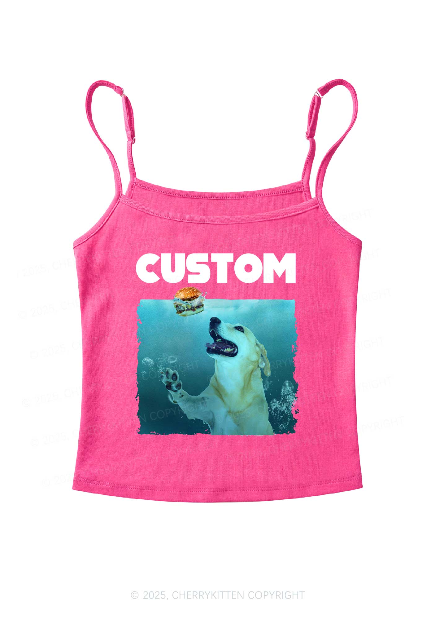 Custom Jowls Dog Y2K Spaghetti Strap Cami Cherrykitten - Image 6