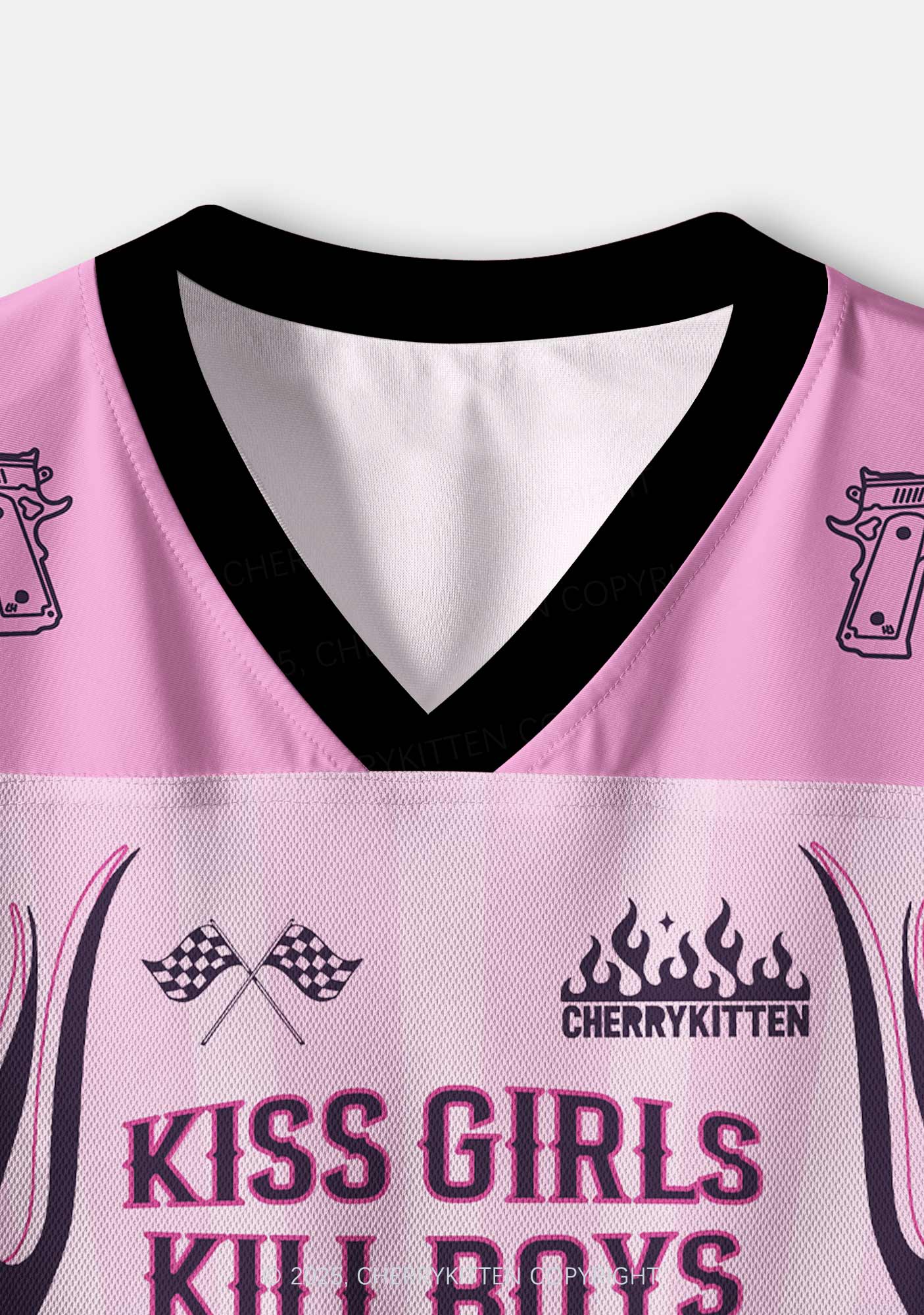 Custom Kiss Girls Kill Boys Pride Y2K Crop Sport Jersey Shirts Cherrykitten - Image 4