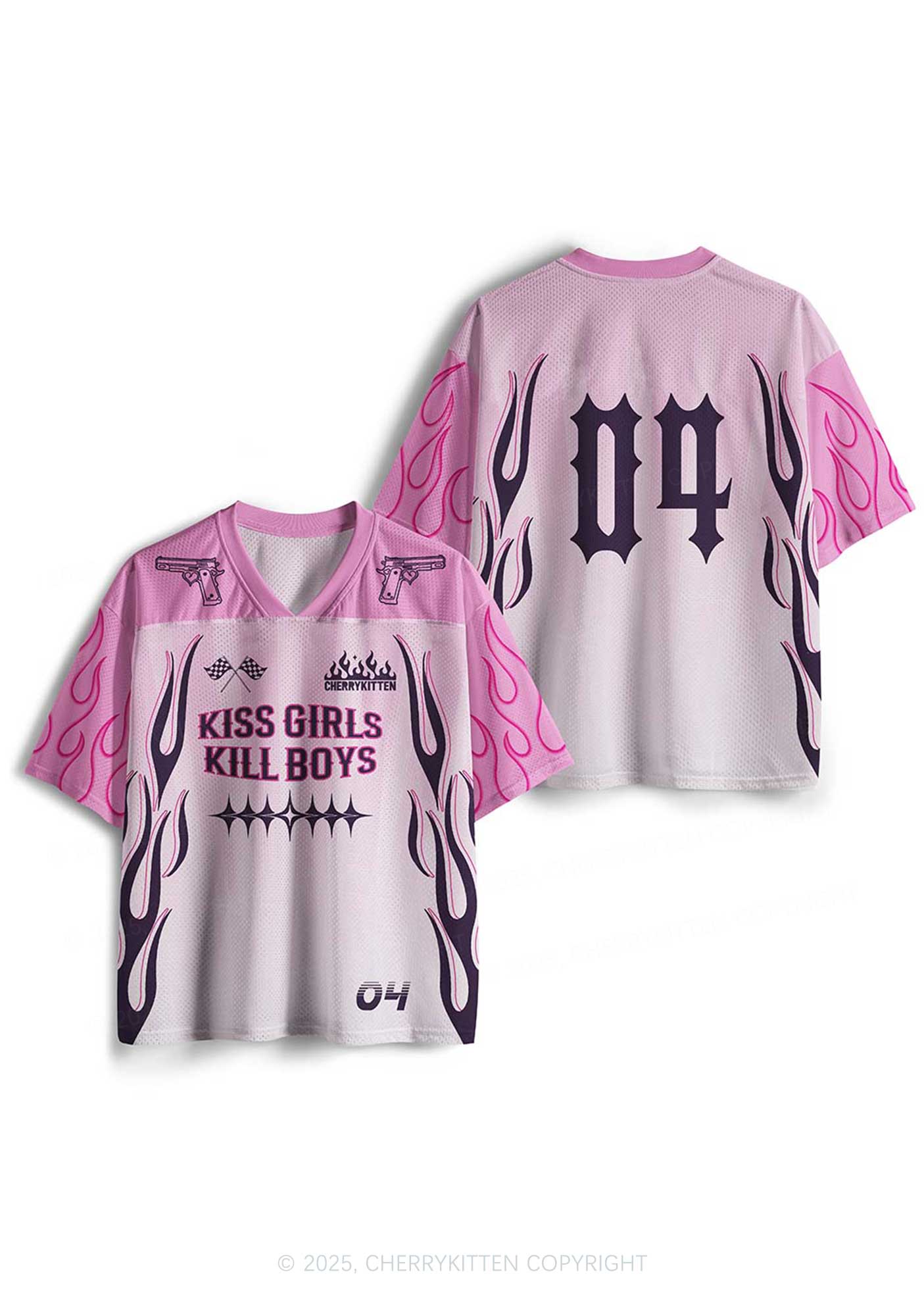 Custom Kiss Girls Kill Boys Pride Y2K Sport Jersey Shirts Cherrykitten - Image 3