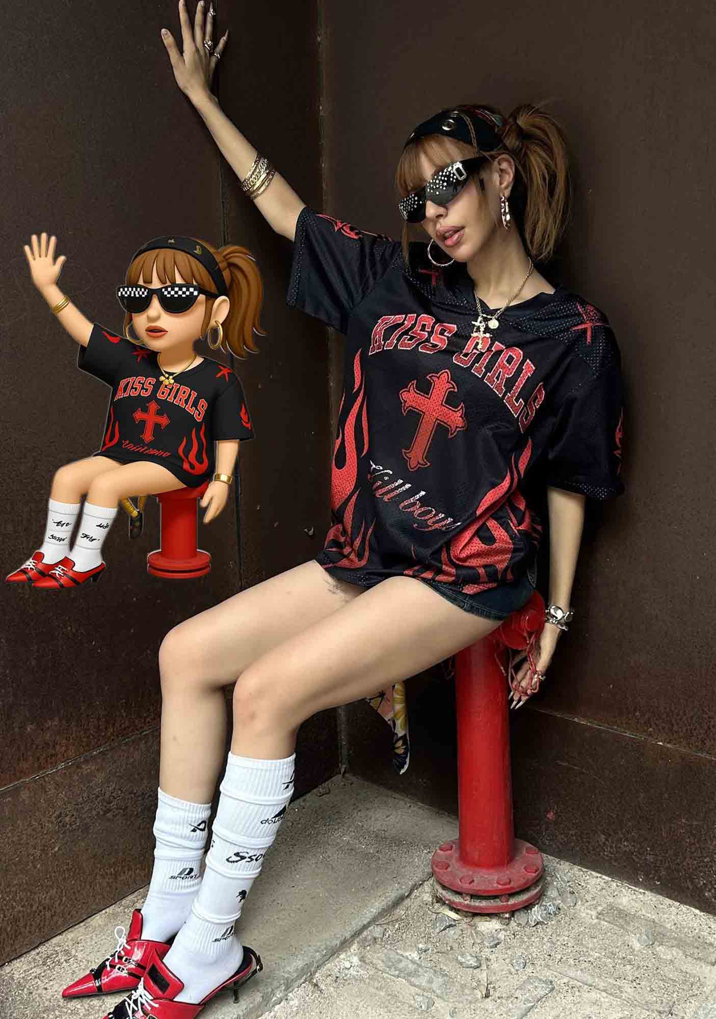 Custom Kiss Girls Pride Y2K Sport Jersey Shirts Cherrykitten - Image 2