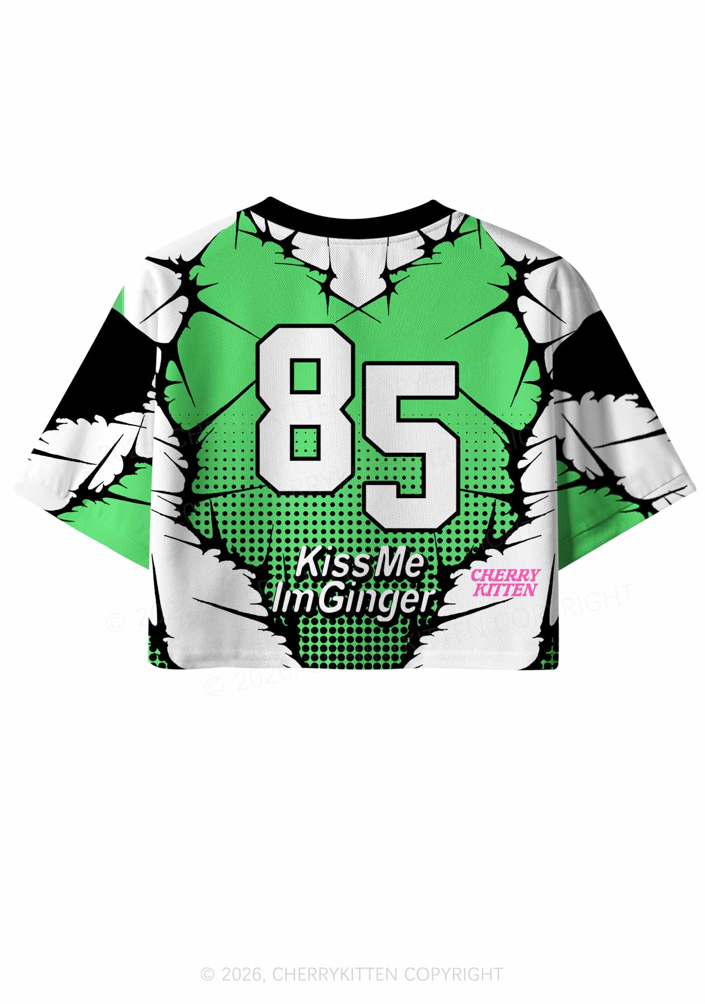 Custom Kiss Me Im Ginger St Patricks Y2K Crop Sport Jersey Shirts Cherrykitten - Image 4