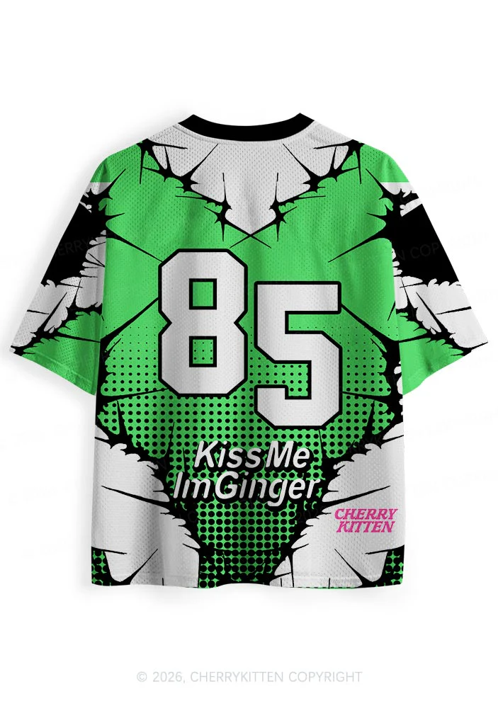 Custom Kiss Me Im Ginger St Patricks Y2K Sport Jersey Shirts Cherrykitten - Image 4