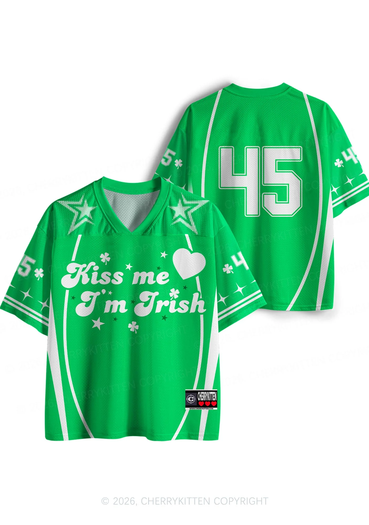 Custom Kiss Me Im Irish St Patricks Y2K Sport Jersey Shirts Cherrykitten - Image 4