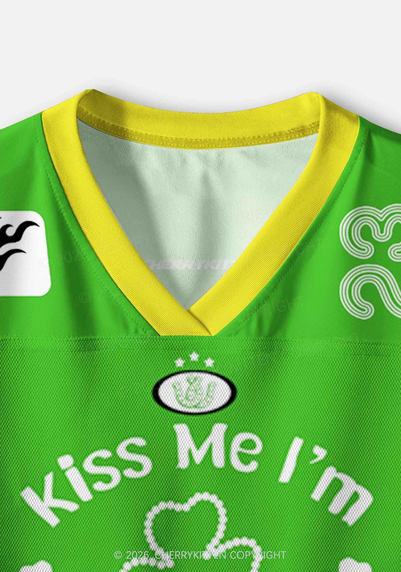 Custom Kiss Me Im Italian St Patricks Y2K Crop Sport Jersey Shirts Cherrykitten - Image 5
