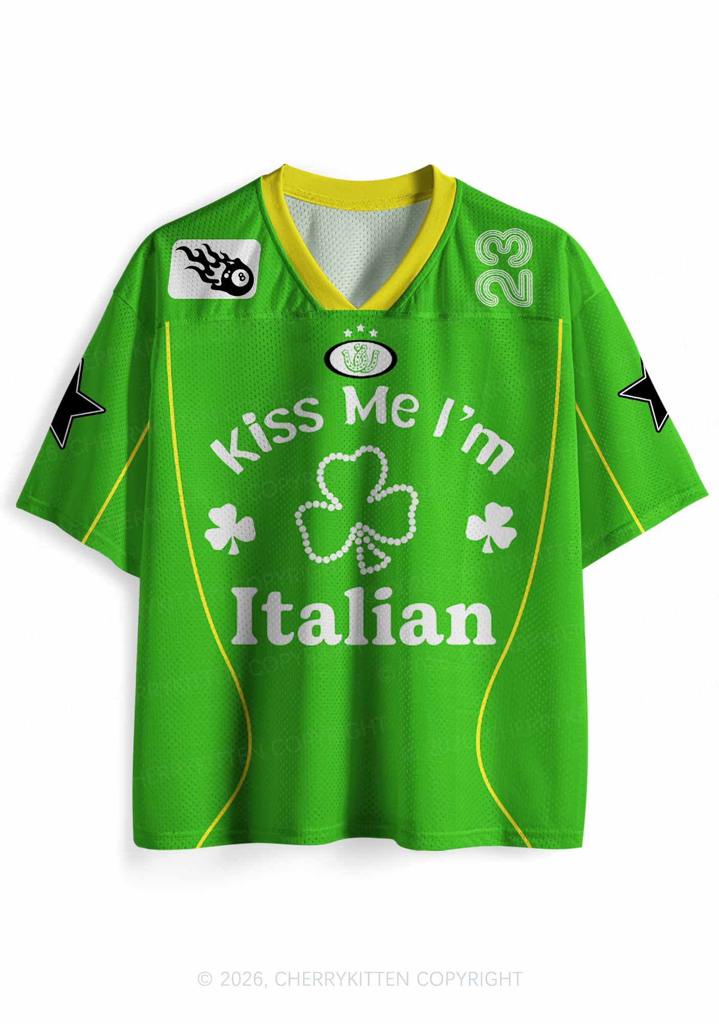 Custom Kiss Me Im Italian St Patricks Y2K Sport Jersey Shirts Cherrykitten - Image 3
