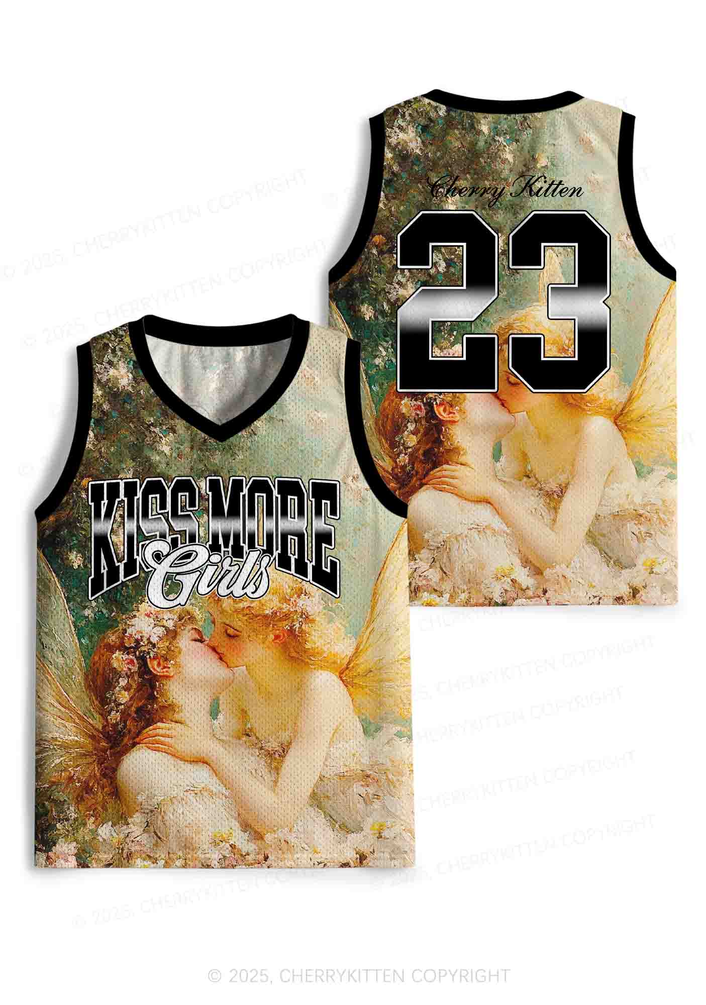 Custom Kiss More Girls Lesbian Pride Y2K Sport Jersey Tank Cherrykitten - Image 3