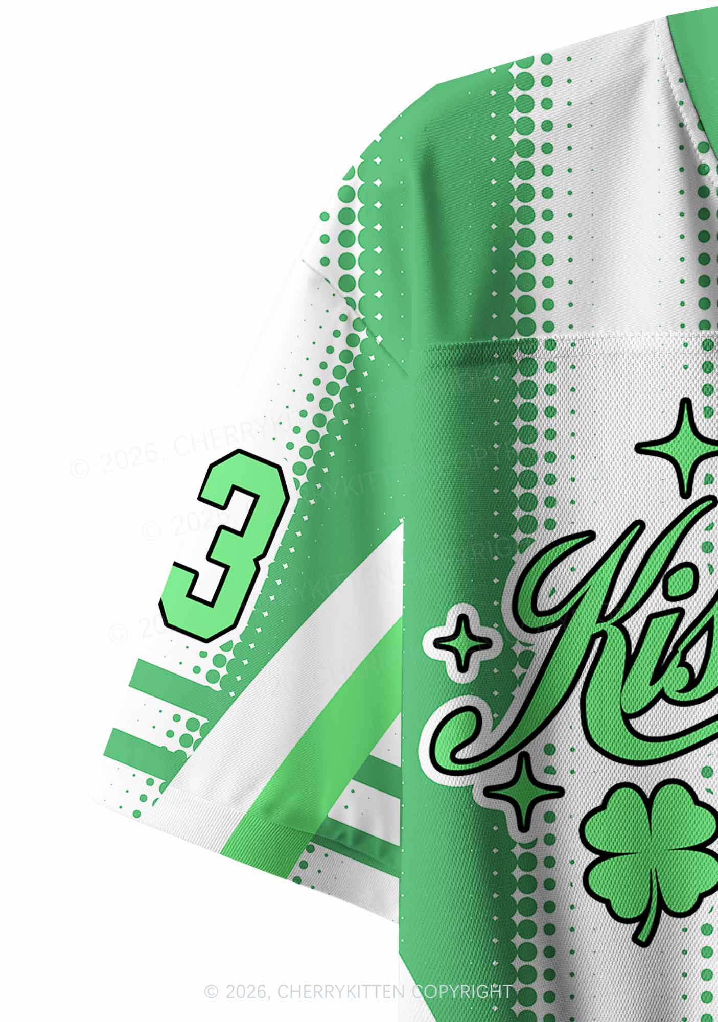 Custom Kiss My Lucky Charms St Patricks Y2K Crop Sport Jersey Shirts Cherrykitten - Image 7
