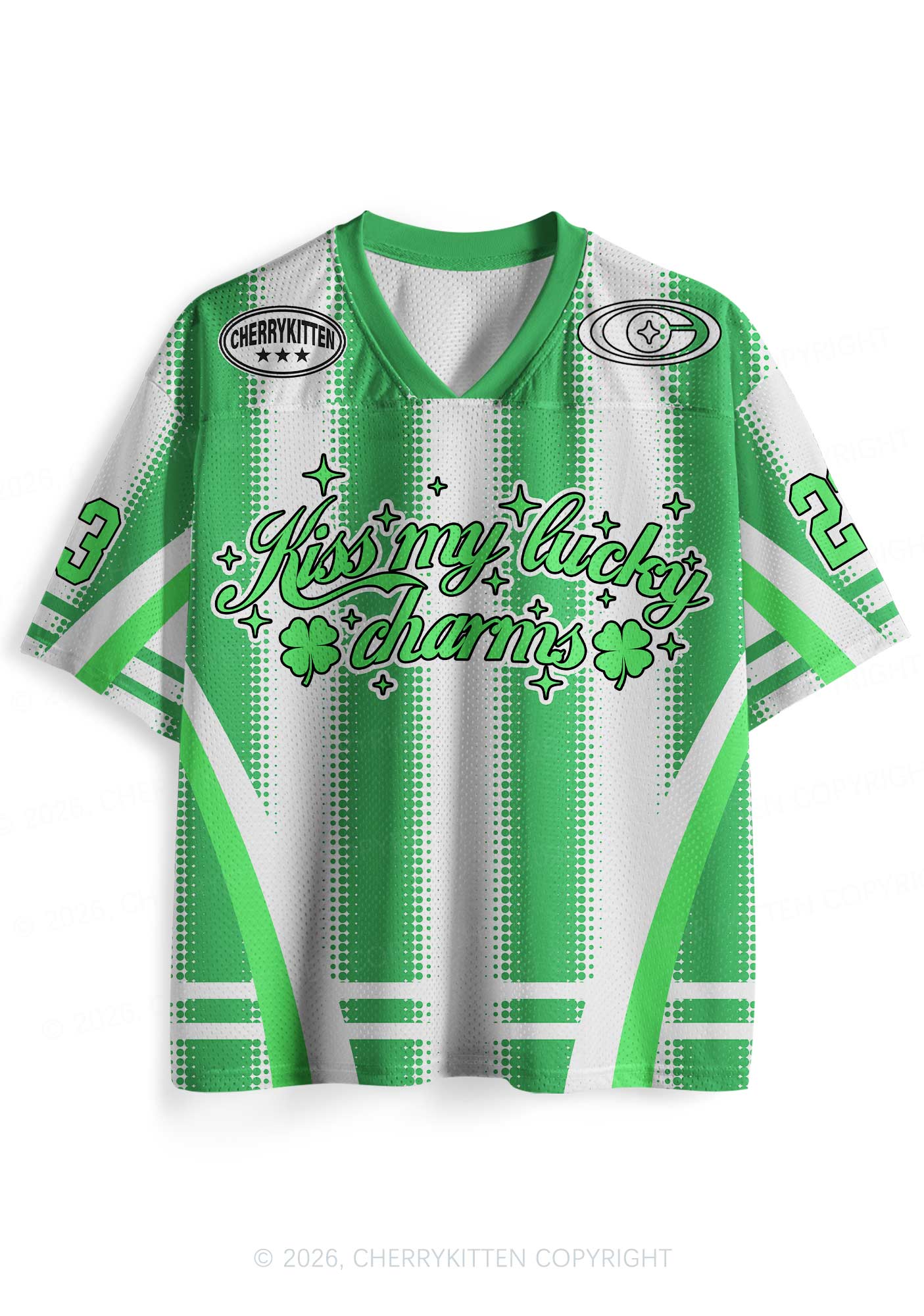 Custom Kiss My Lucky Charms St Patricks Y2K Sport Jersey Shirts Cherrykitten - Image 3
