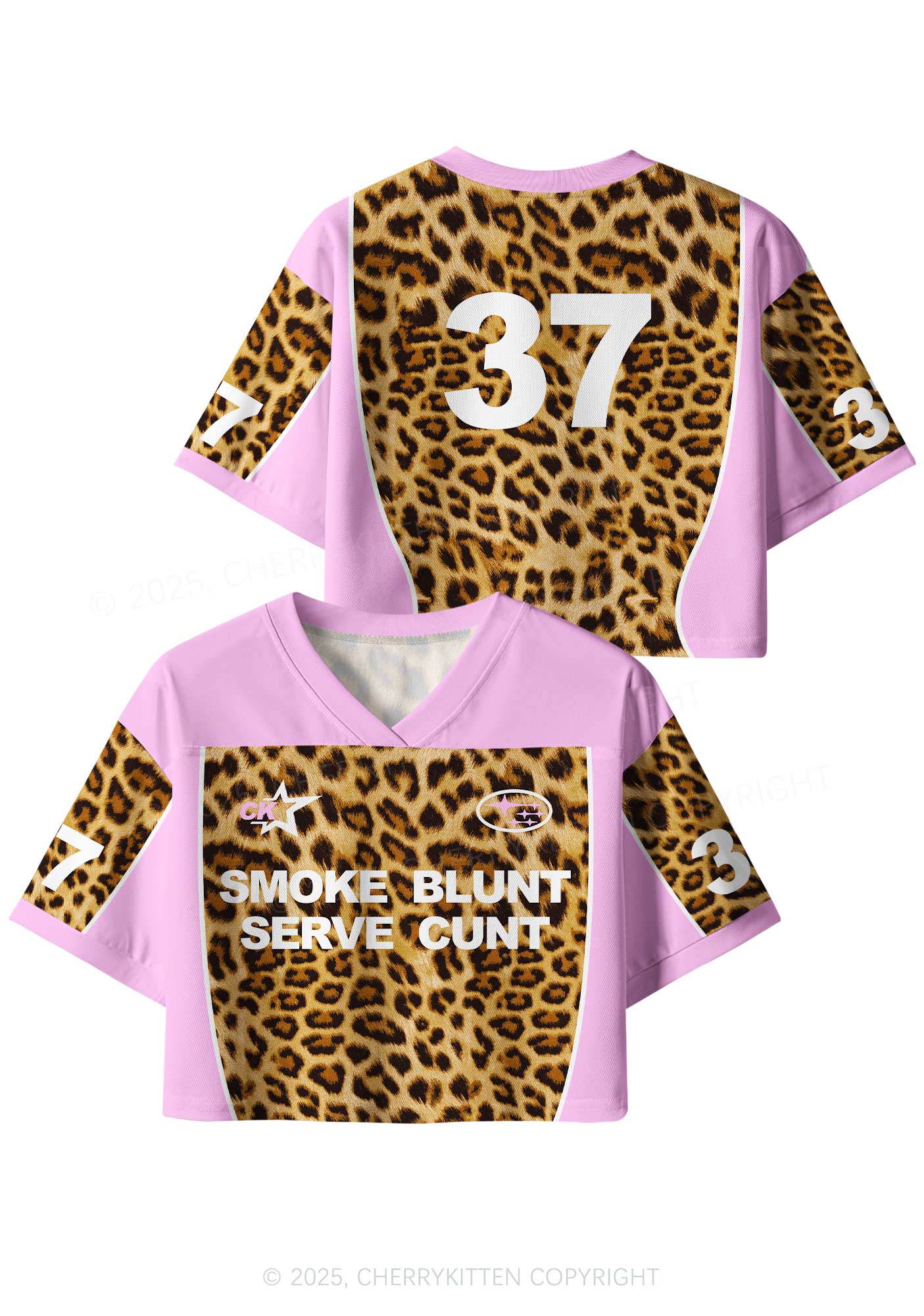 Custom Leopard Smoke Blunt Y2K Crop Sport Jersey Shirts Cherrykitten - Image 3