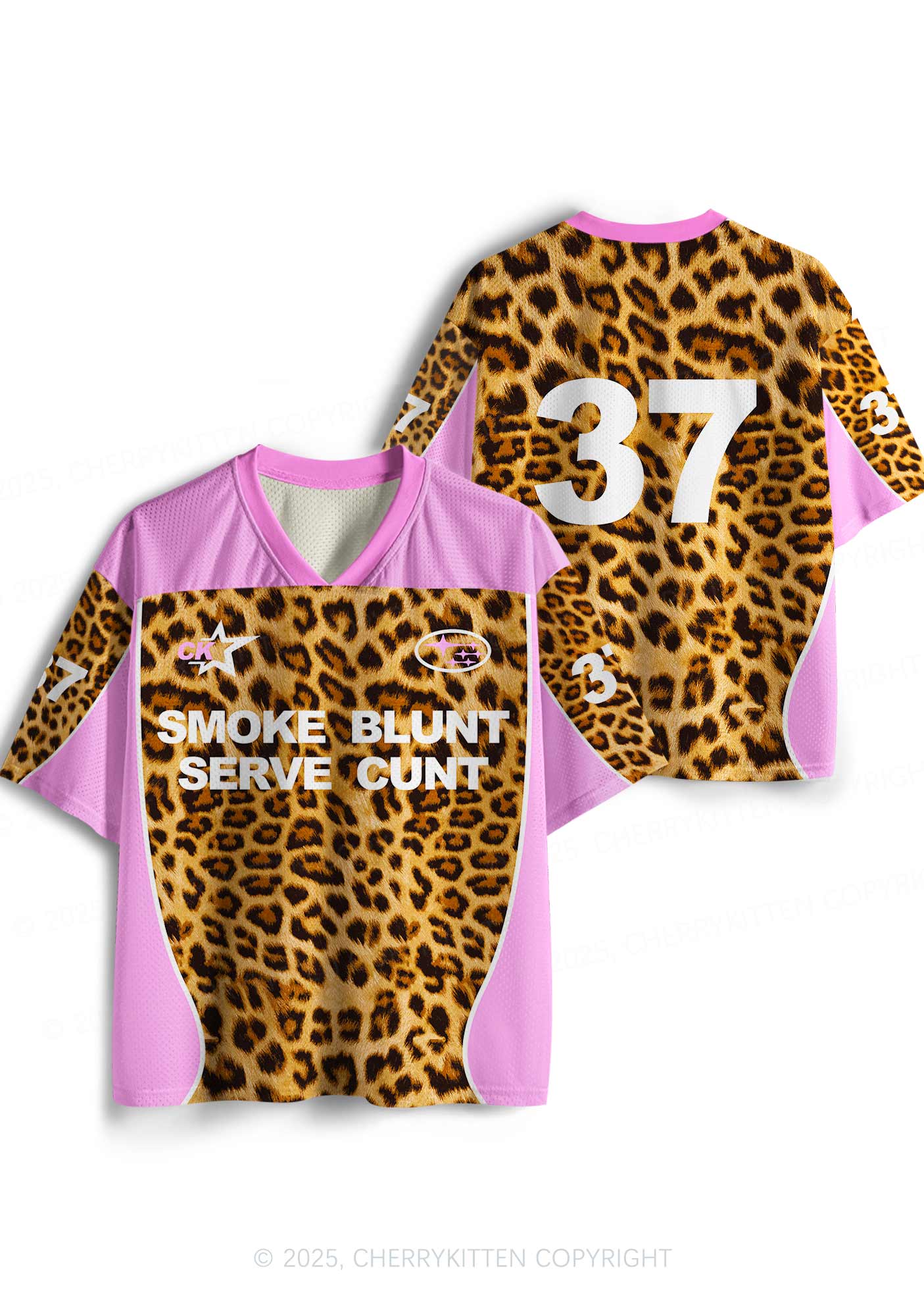 Custom Leopard Smoke Blunt Y2K Sport Jersey Shirts Cherrykitten - Image 3