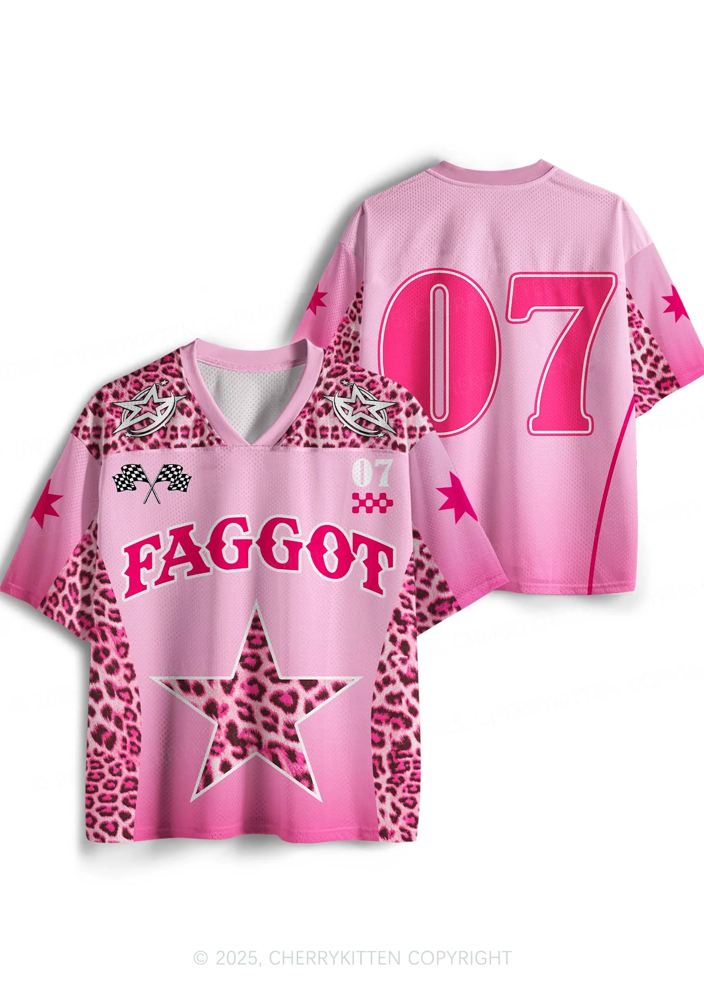 Custom Leopard Star Faggot Pride Y2K Sport Jersey Shirts Cherrykitten - Image 3