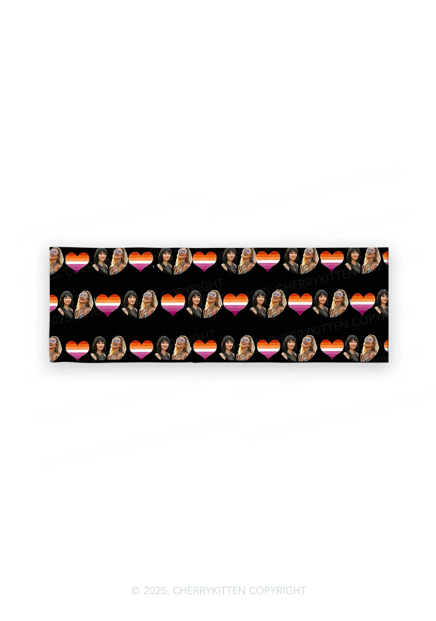 Custom Lesbian Couple Photo Valentine's Day Y2K Print Headband Cherrykitten - Image 2