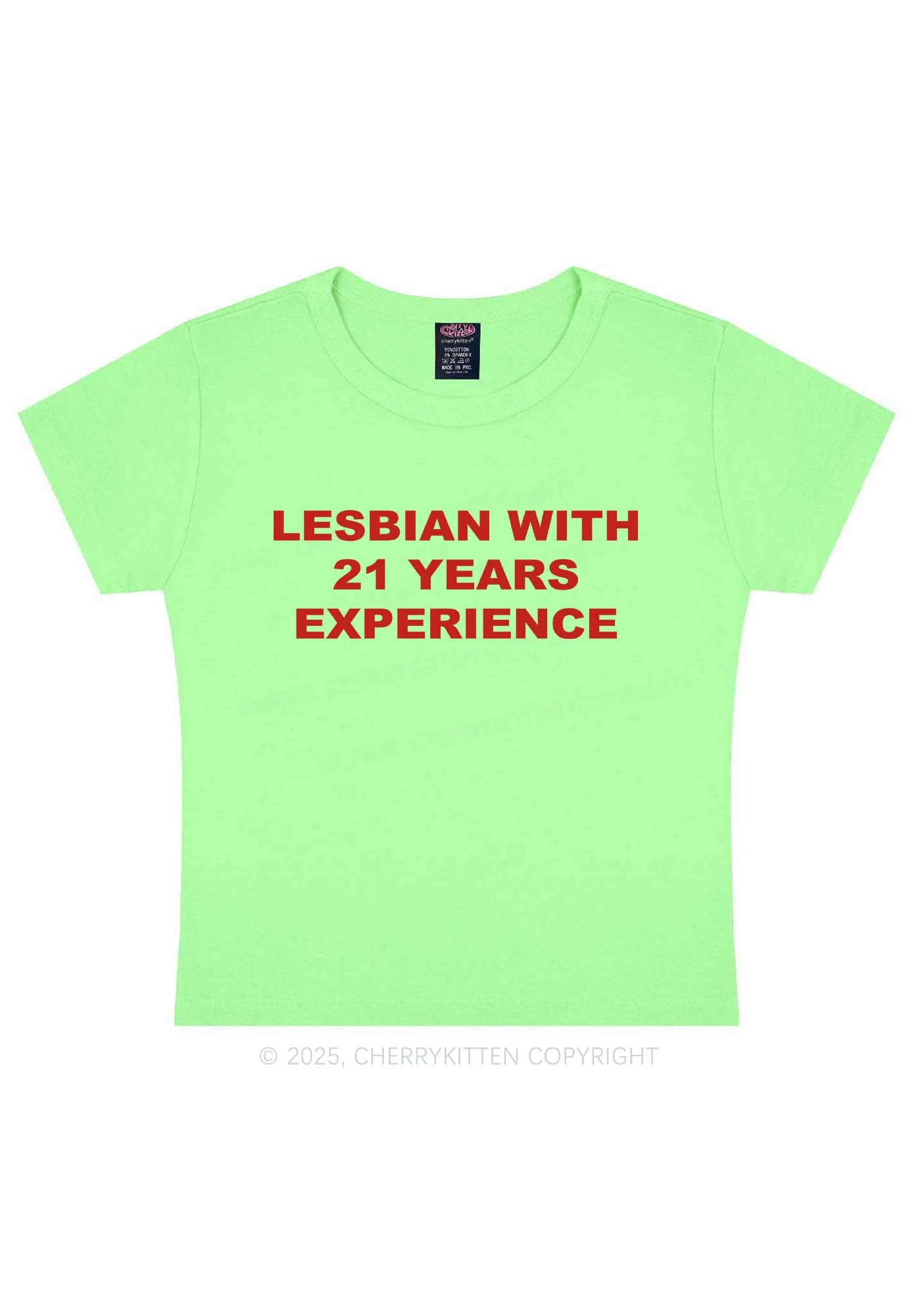Custom Lesbian Experience Pride Y2K Baby Tee Cherrykitten - Image 13