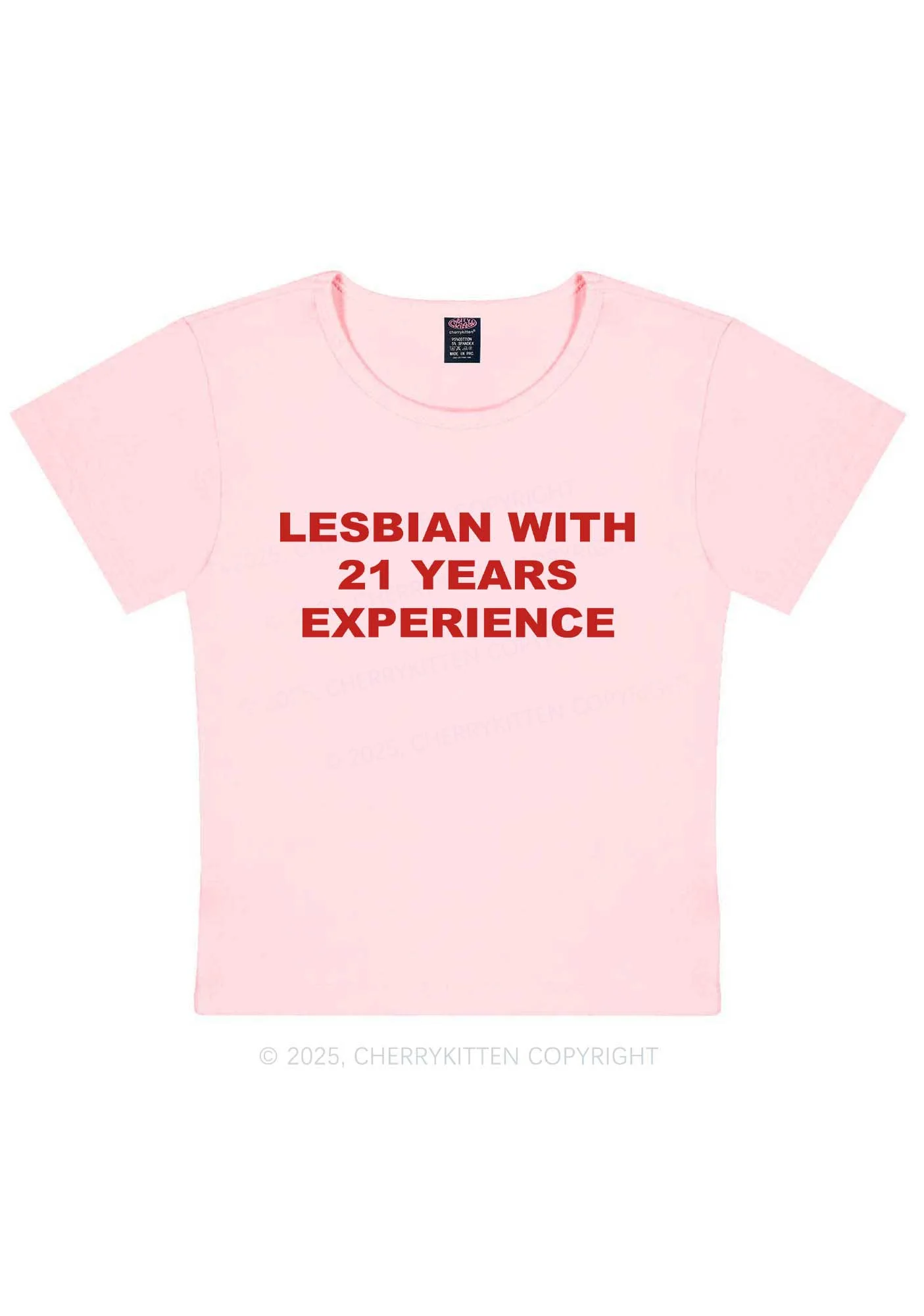 Custom Lesbian Experience Pride Y2K Baby Tee Cherrykitten - Image 9