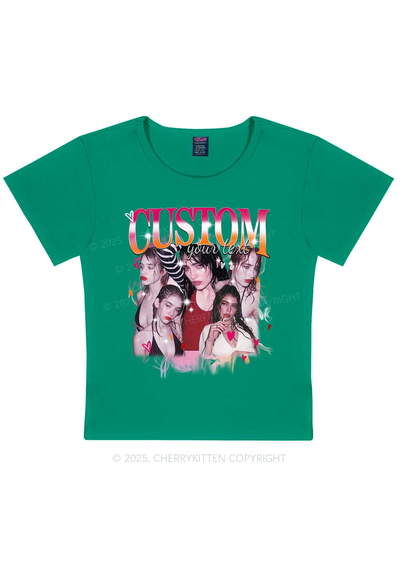 Custom Lesbian Text Pride Y2K Baby Tee Cherrykitten - Image 10