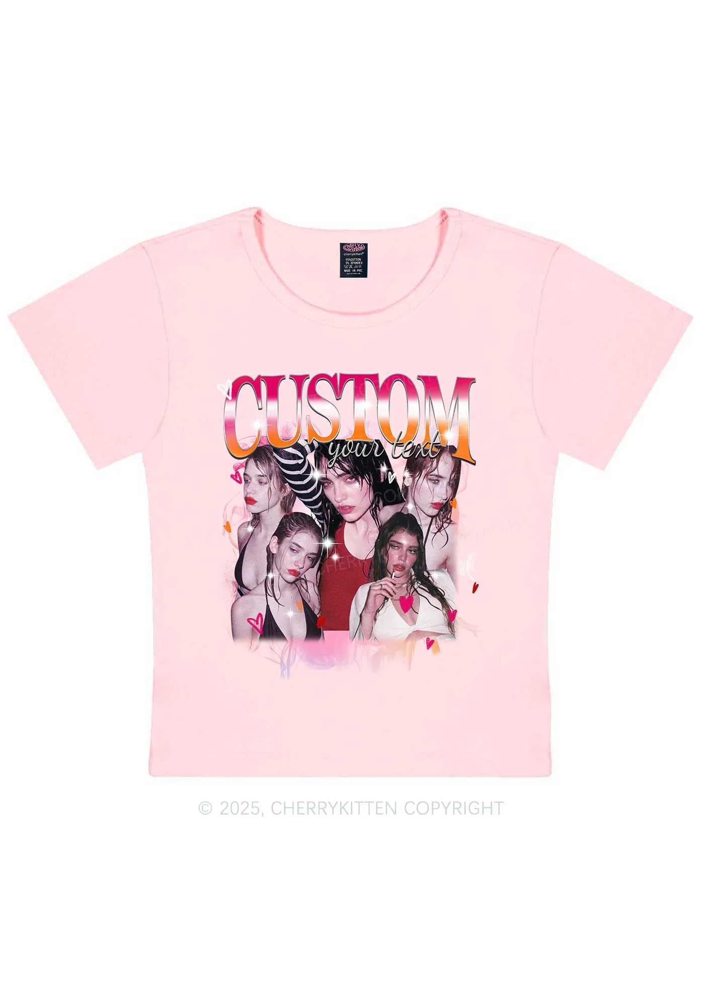 Custom Lesbian Text Pride Y2K Baby Tee Cherrykitten - Image 11