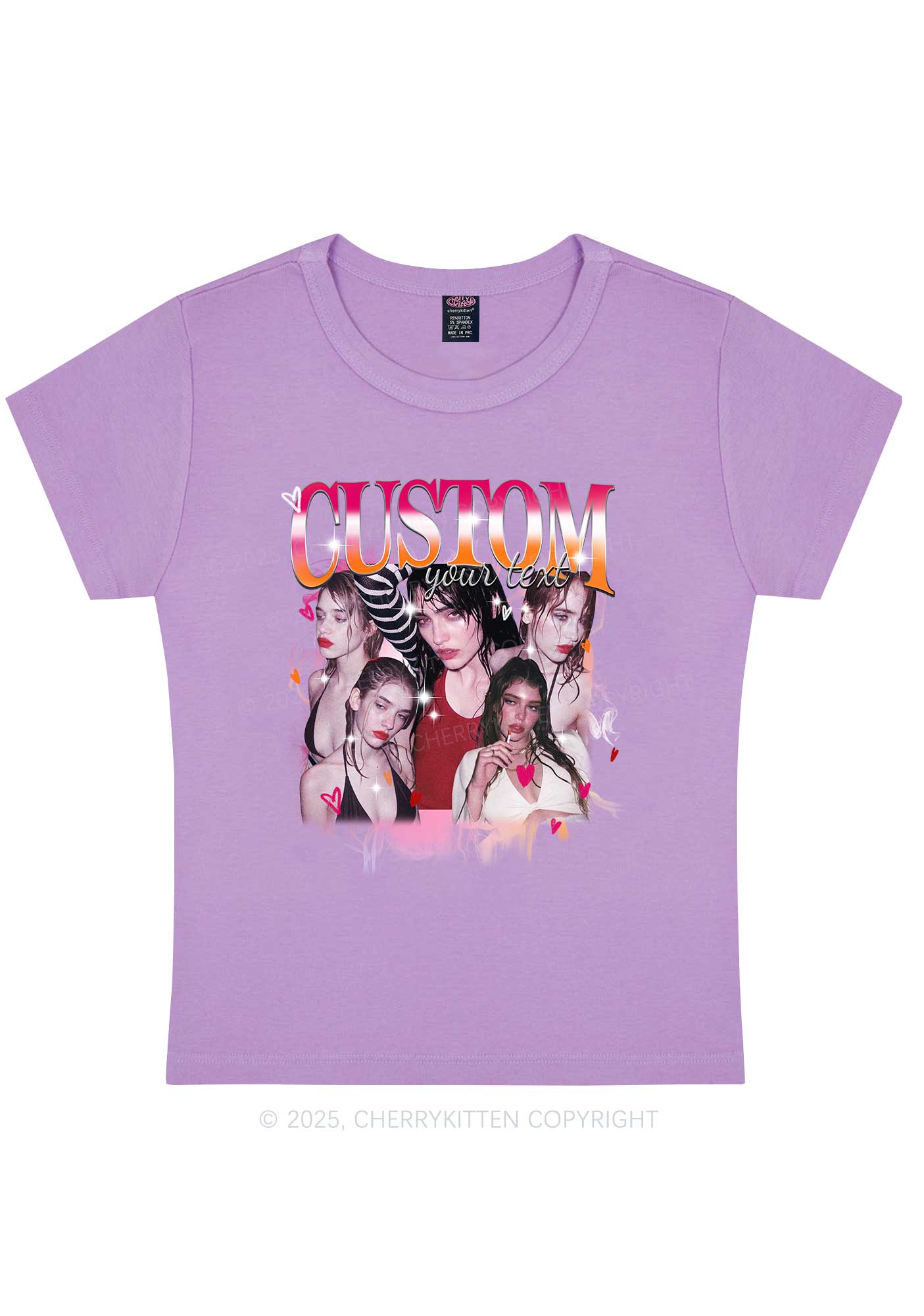 Custom Lesbian Text Pride Y2K Baby Tee Cherrykitten - Image 4