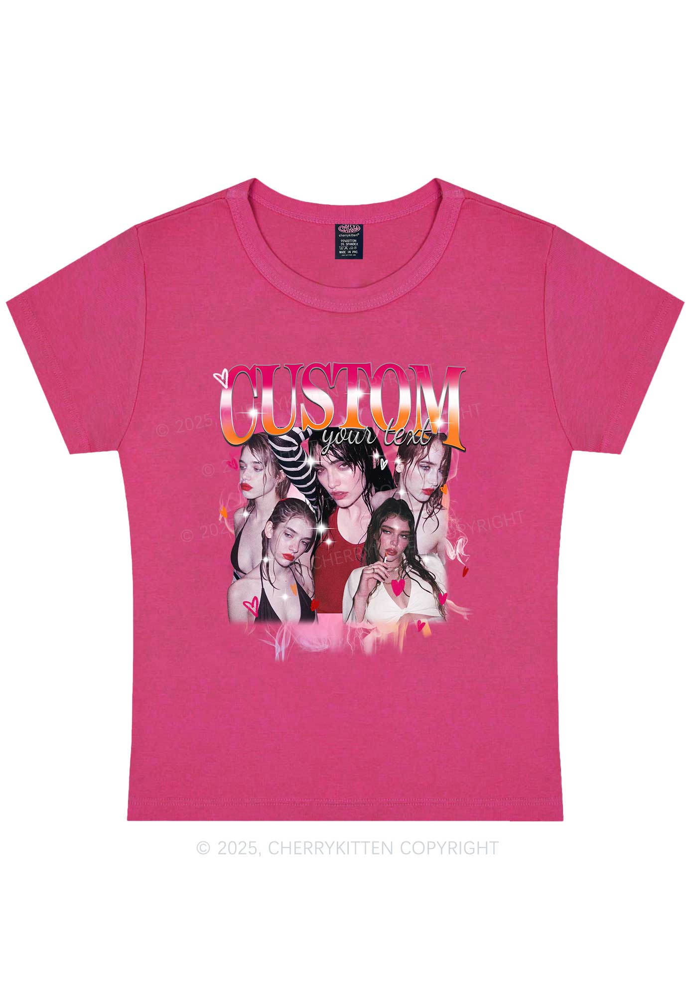 Custom Lesbian Text Pride Y2K Baby Tee Cherrykitten - Image 5