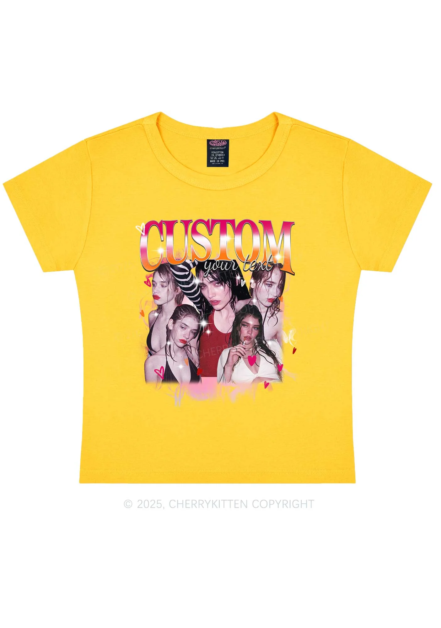 Custom Lesbian Text Pride Y2K Baby Tee Cherrykitten - Image 6