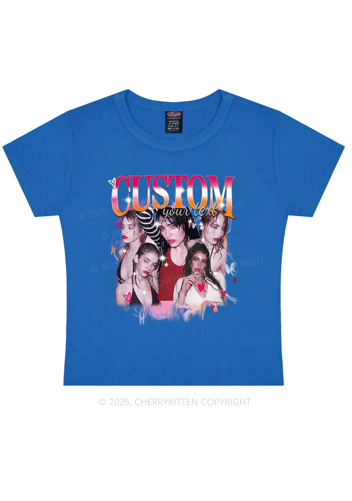 Custom Lesbian Text Pride Y2K Baby Tee Cherrykitten - Image 7