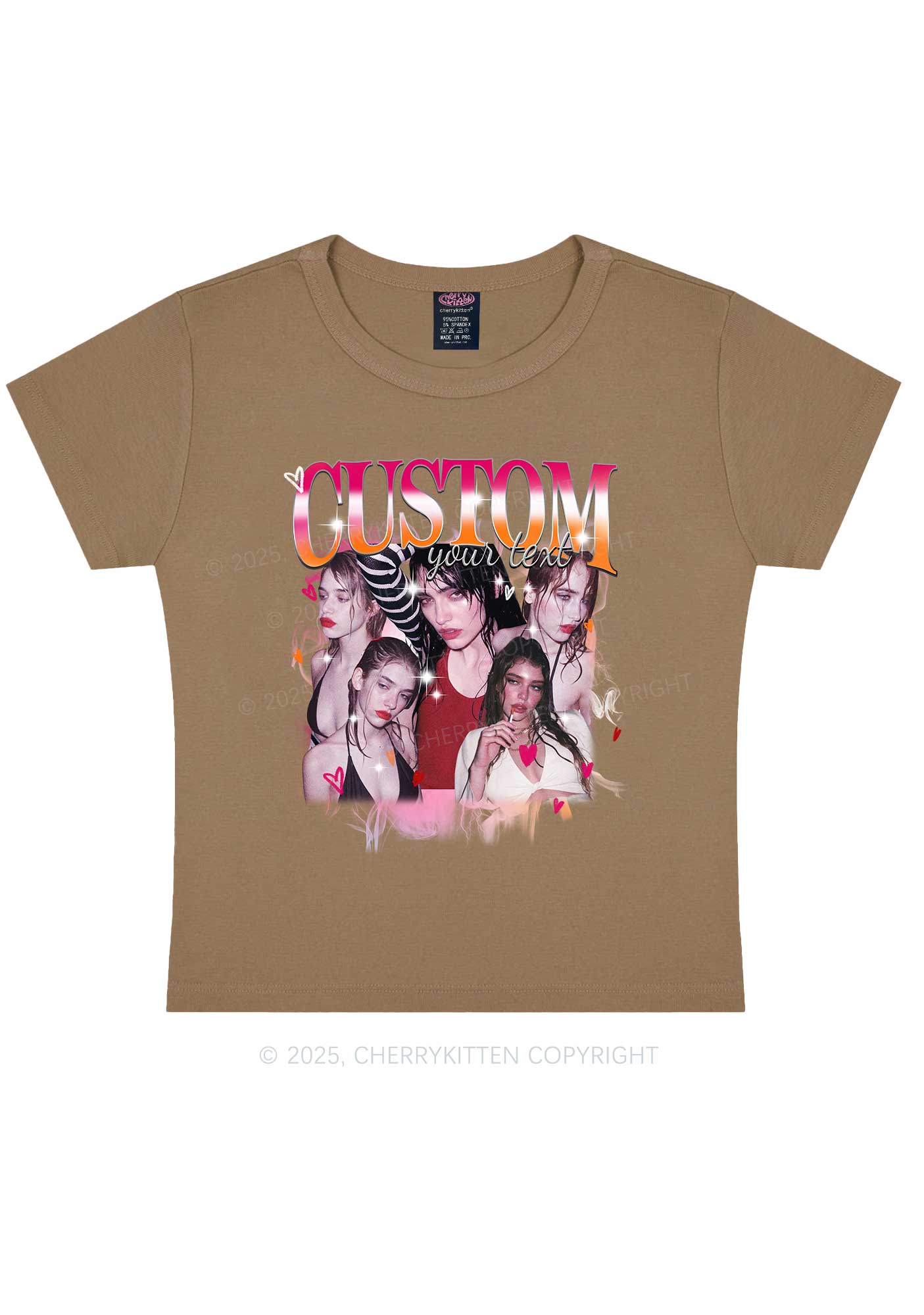 Custom Lesbian Text Pride Y2K Baby Tee Cherrykitten - Image 8