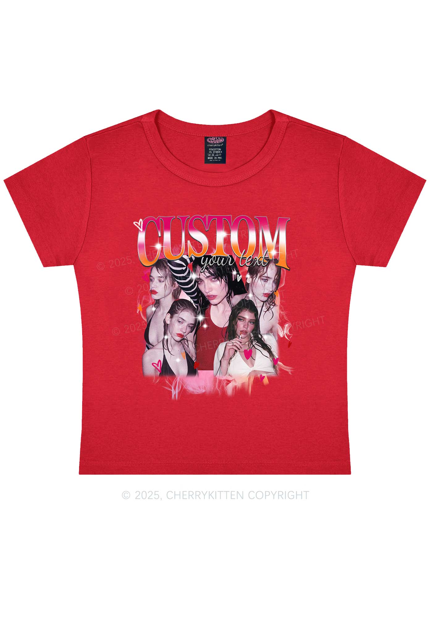 Custom Lesbian Text Pride Y2K Baby Tee Cherrykitten - Image 9