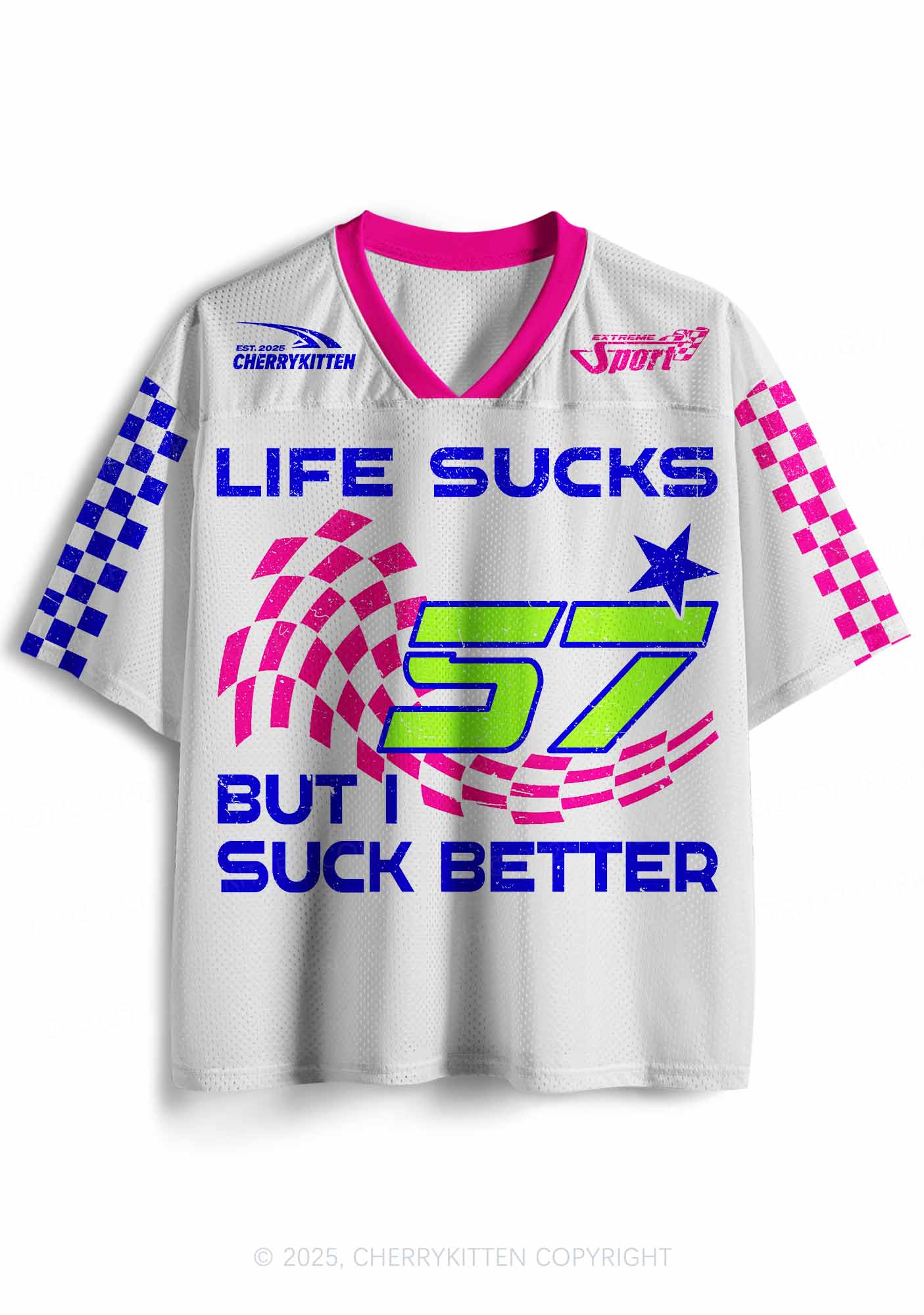 Custom Life Sucks Y2K Sport Jersey Shirts Cherrykitten - Image 2