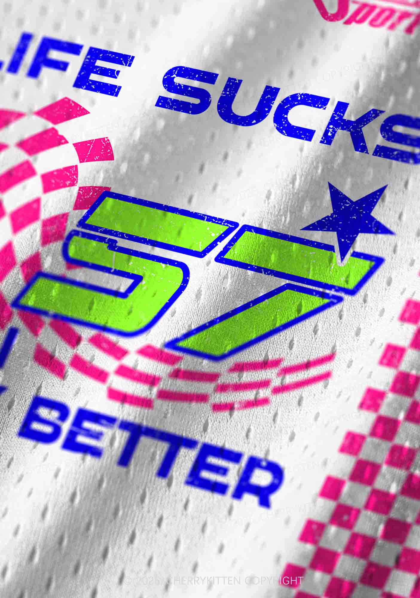 Custom Life Sucks Y2K Sport Jersey Tank Cherrykitten - Image 4