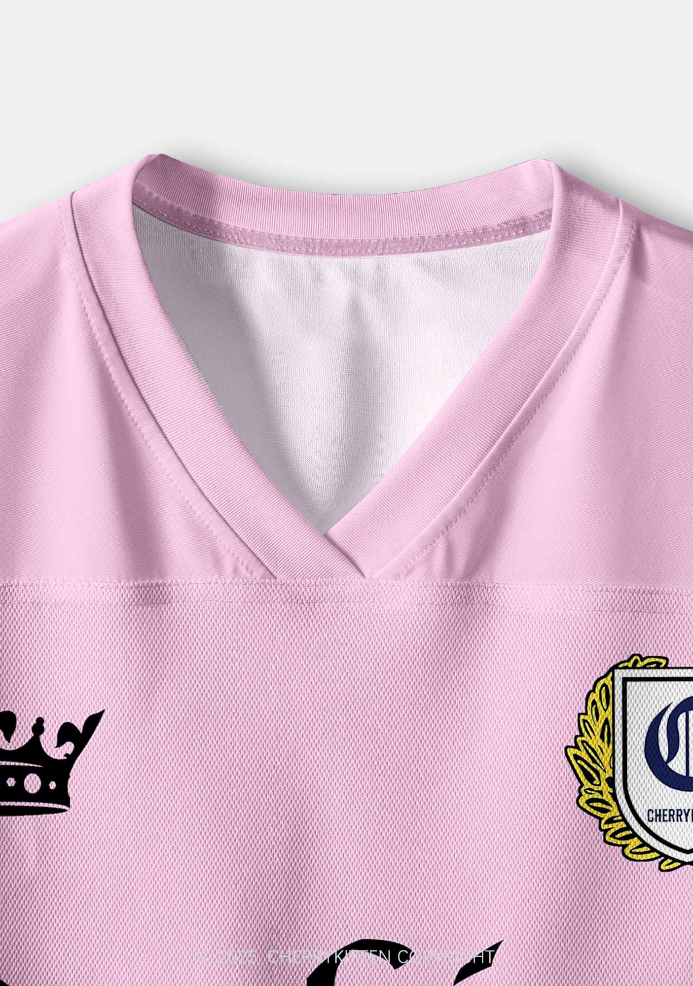 Custom Lightpink Lesbian Princess Pride Y2K Crop Sport Jersey Shirts Cherrykitten - Image 6