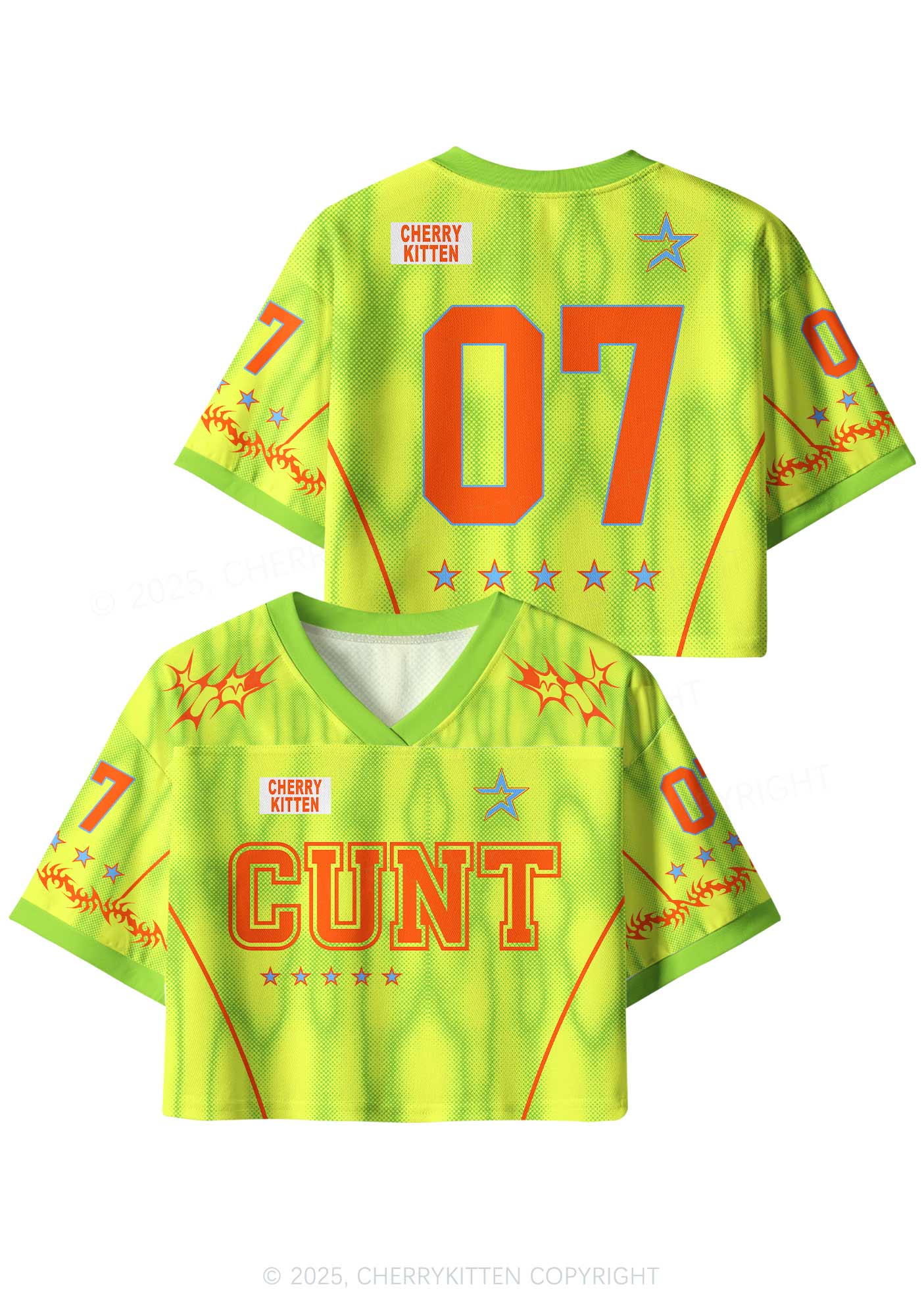 Custom Lime Cxxt Y2K Crop Sport Jersey Shirts Cherrykitten - Image 3