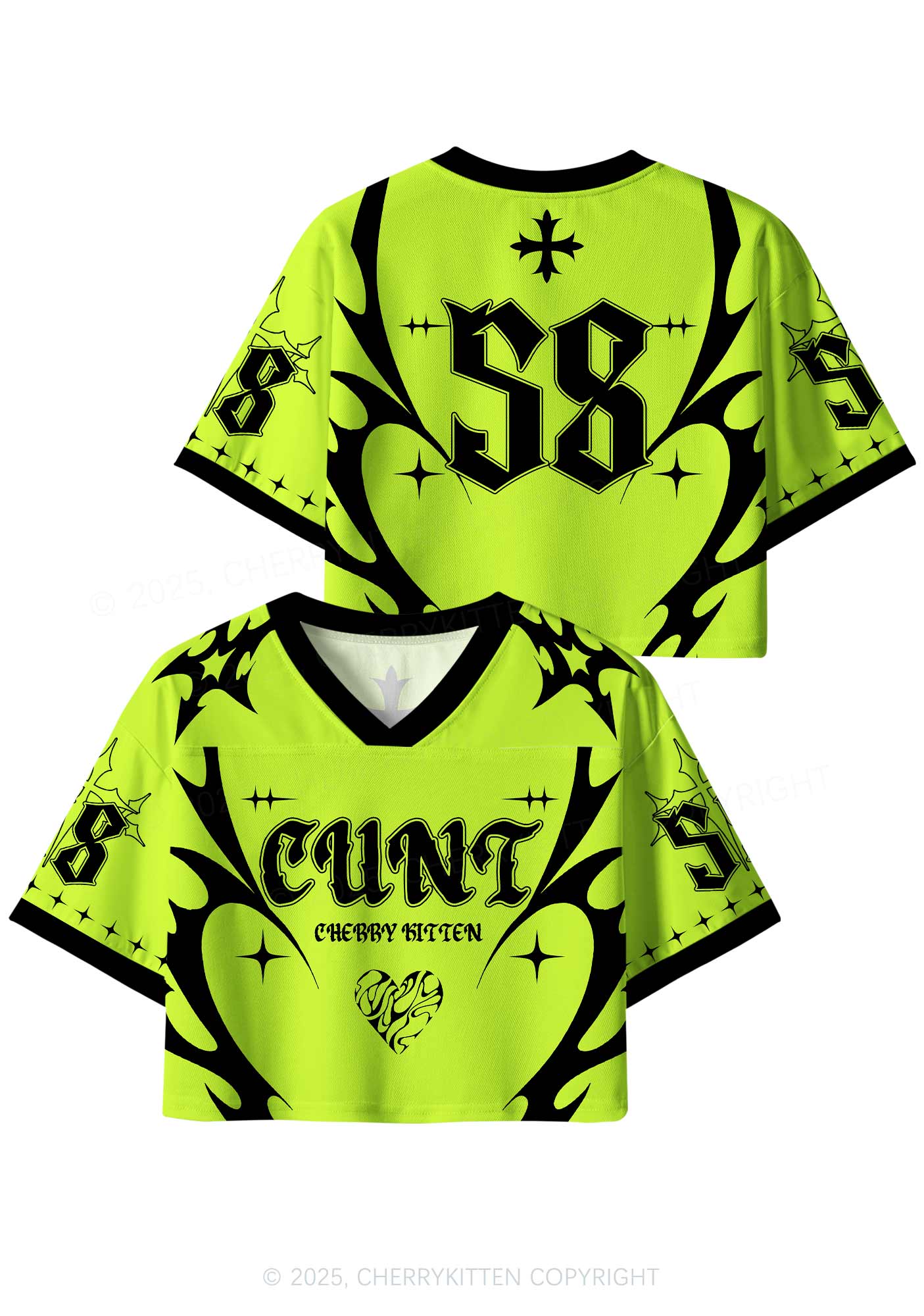 Custom Lime Green Cxxt Y2K Crop Sport Jersey Shirts Cherrykitten - Image 3