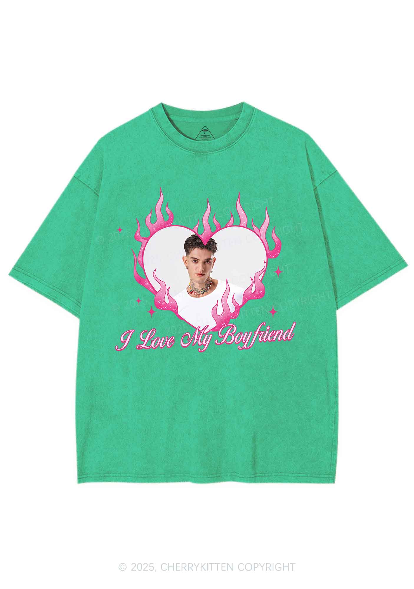 Custom Love Girlfriend Y2K Shirts Washed Tee Cherrykitten - Image 8