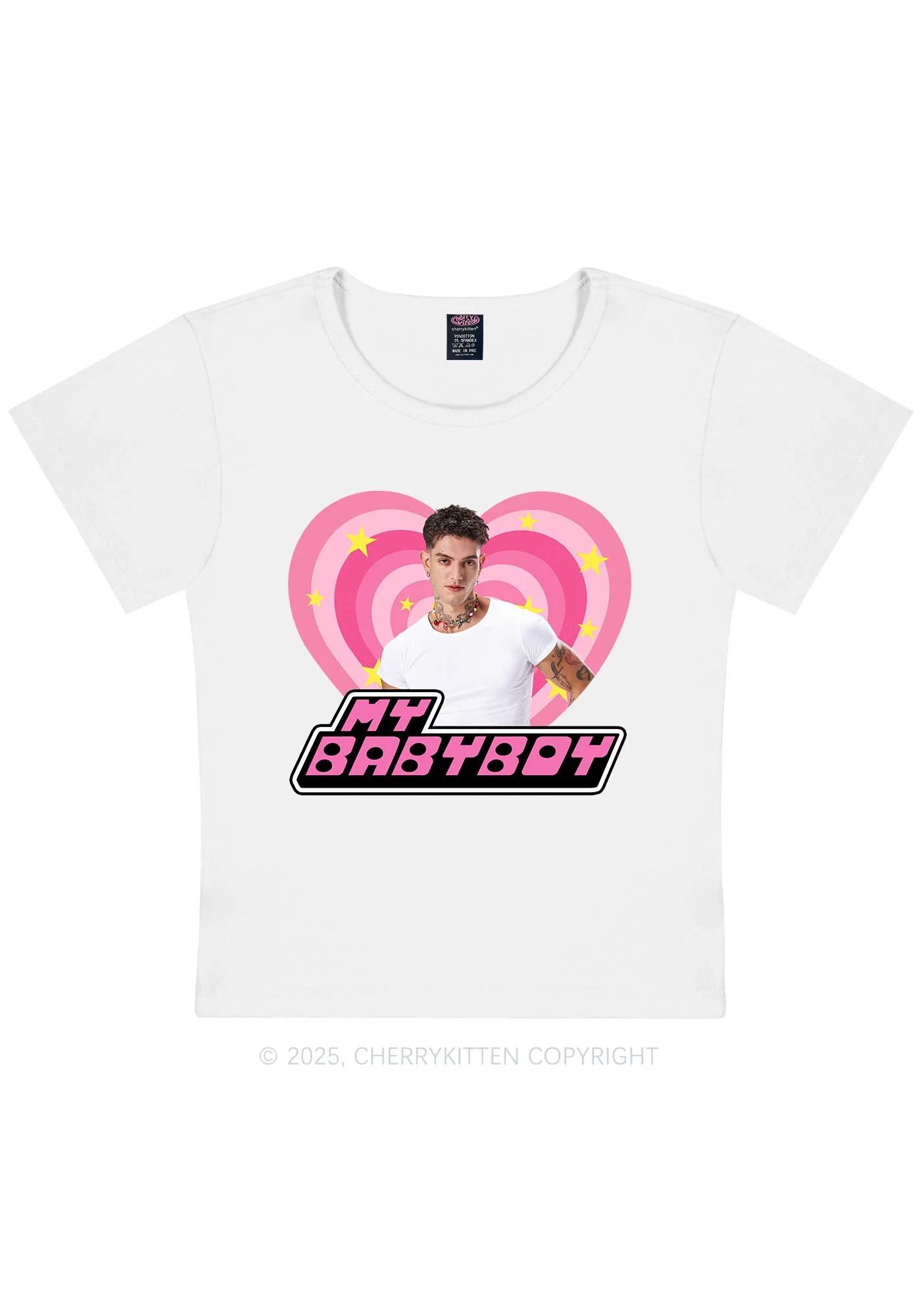 Custom Love My Babyboy Y2K Baby Tee Cherrykitten - Image 4