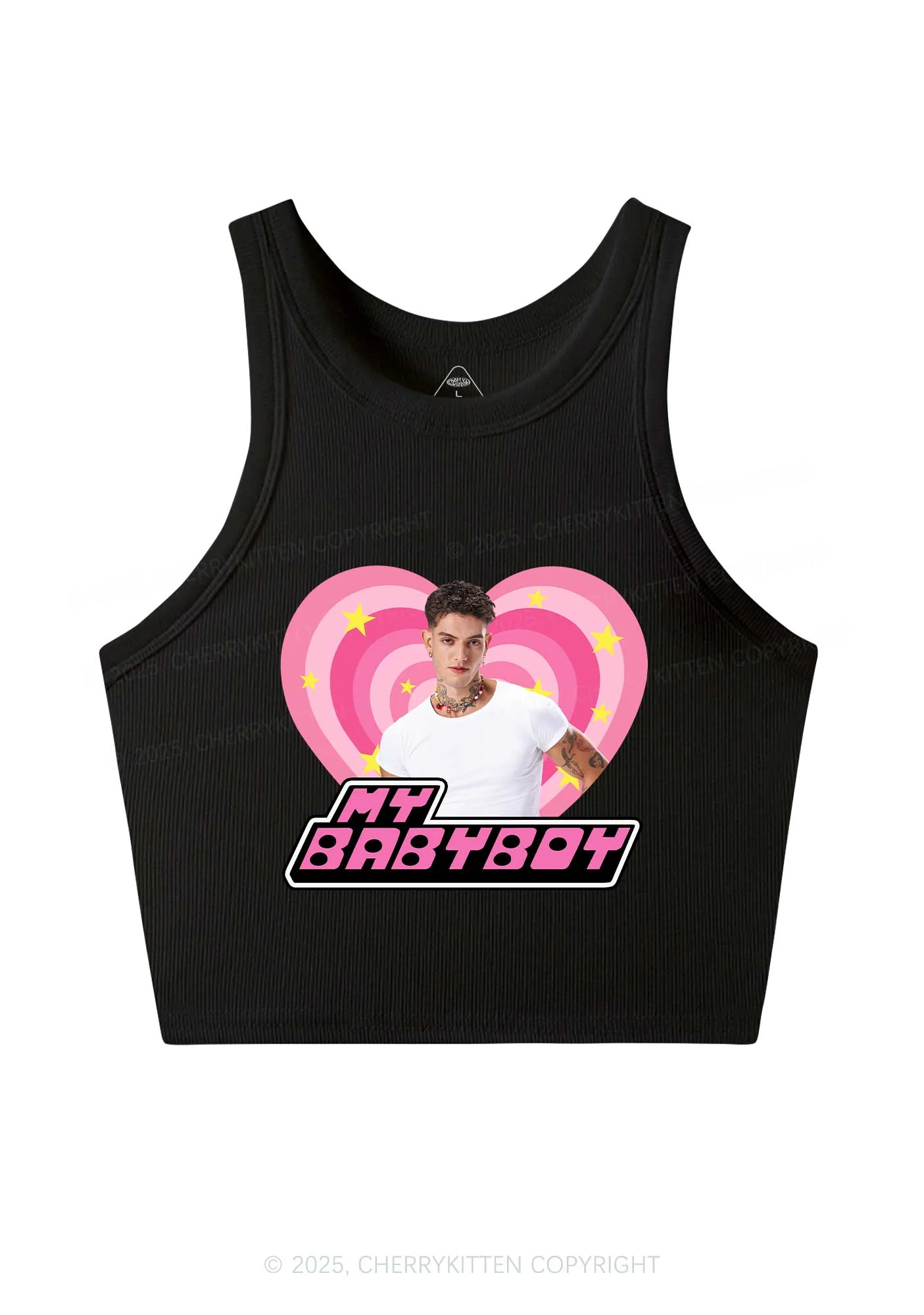 Custom Love My Babyboy Y2K Crop Tank Top Cherrykitten - Image 3