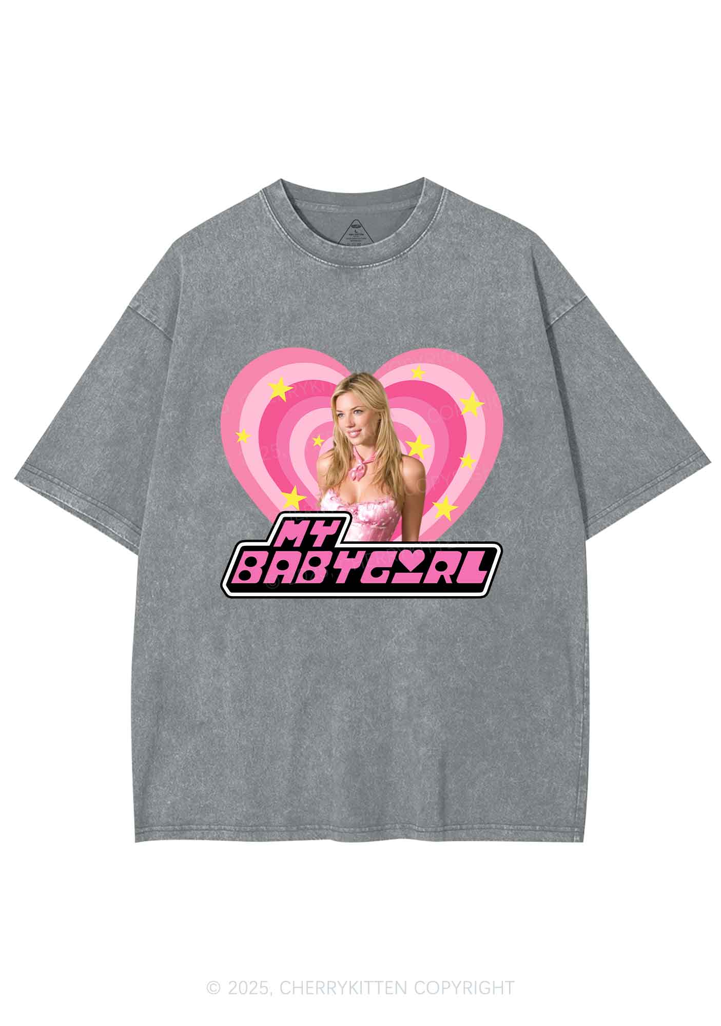 Custom Love My Babyboy Y2K Shirts Washed Tee Cherrykitten - Image 6