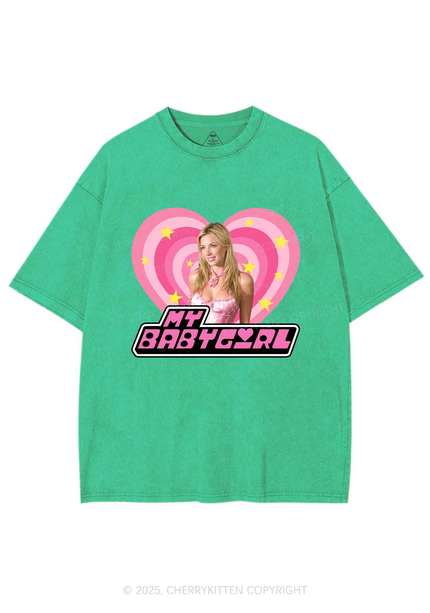 Custom Love My Babyboy Y2K Shirts Washed Tee Cherrykitten - Image 7