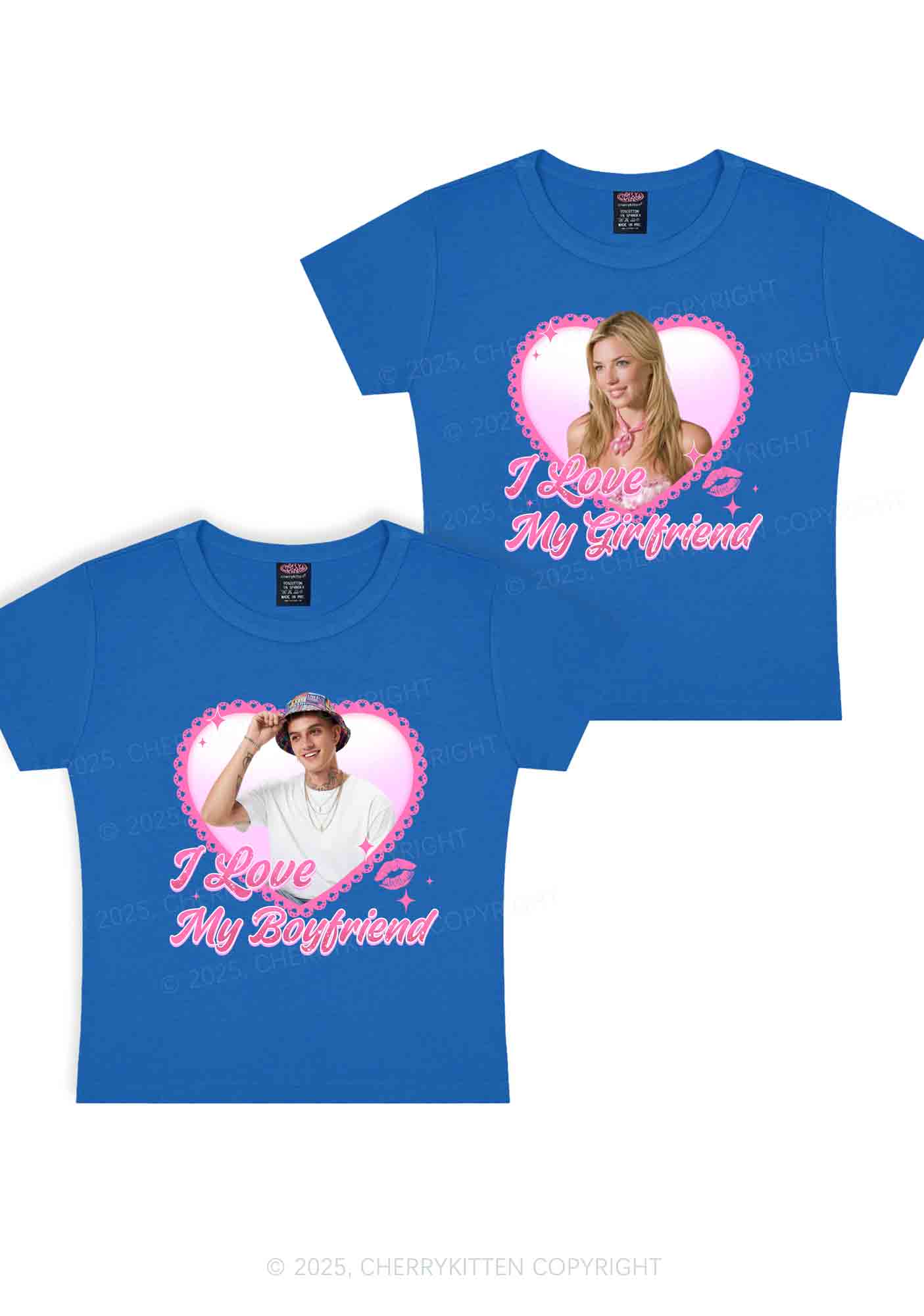 Custom Love My GF BF Photo Y2K Valentine's Day Baby Tee Cherrykitten - Image 10