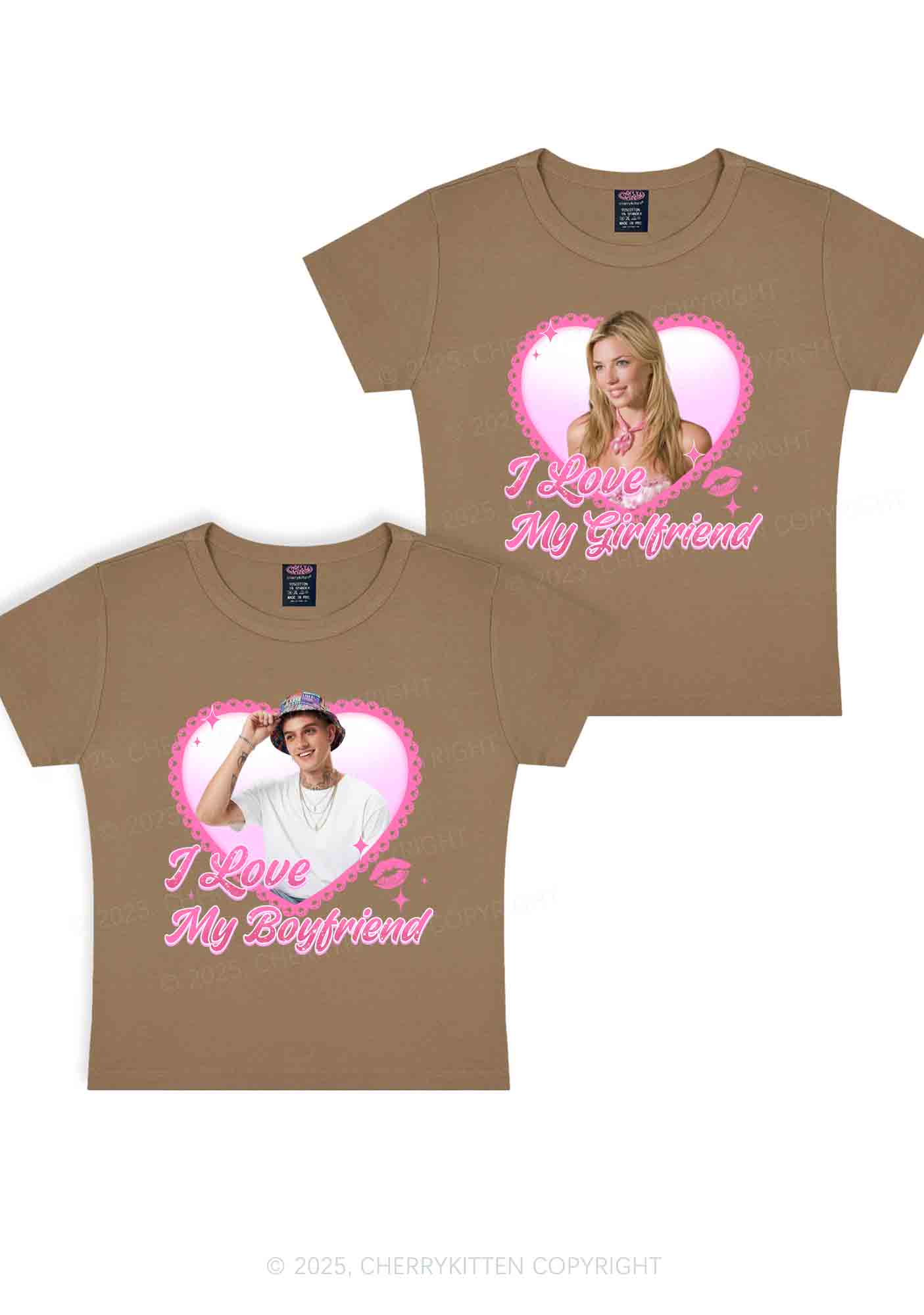 Custom Love My GF BF Photo Y2K Valentine's Day Baby Tee Cherrykitten - Image 11