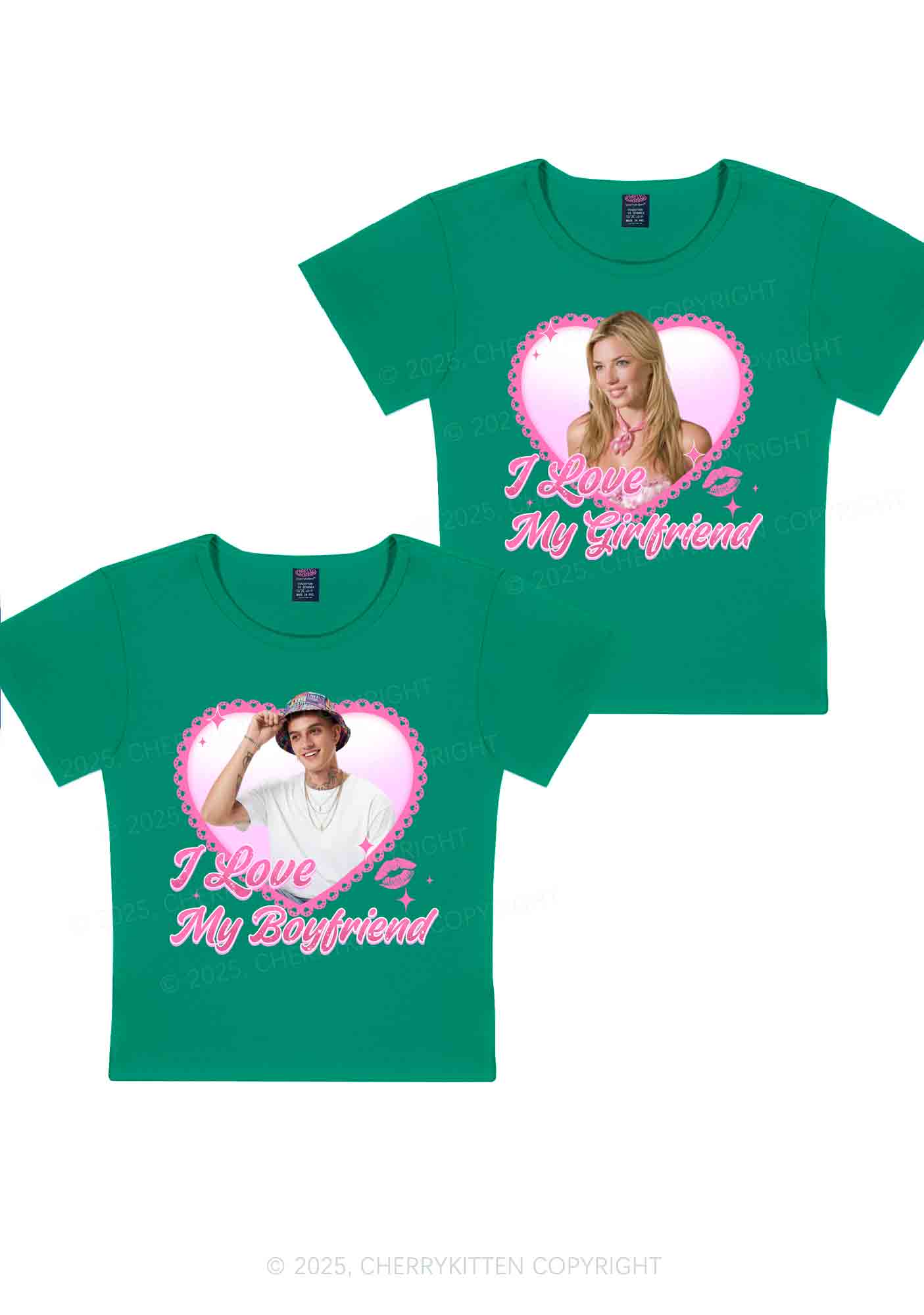 Custom Love My GF BF Photo Y2K Valentine's Day Baby Tee Cherrykitten - Image 12