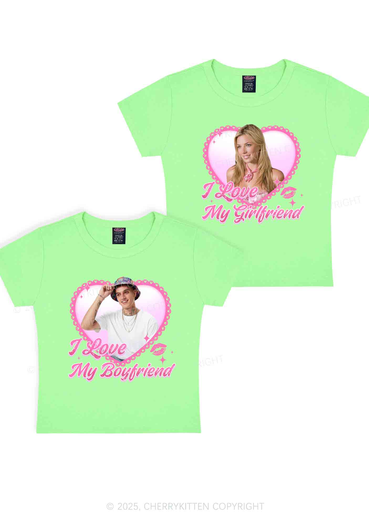 Custom Love My GF BF Photo Y2K Valentine's Day Baby Tee Cherrykitten - Image 13