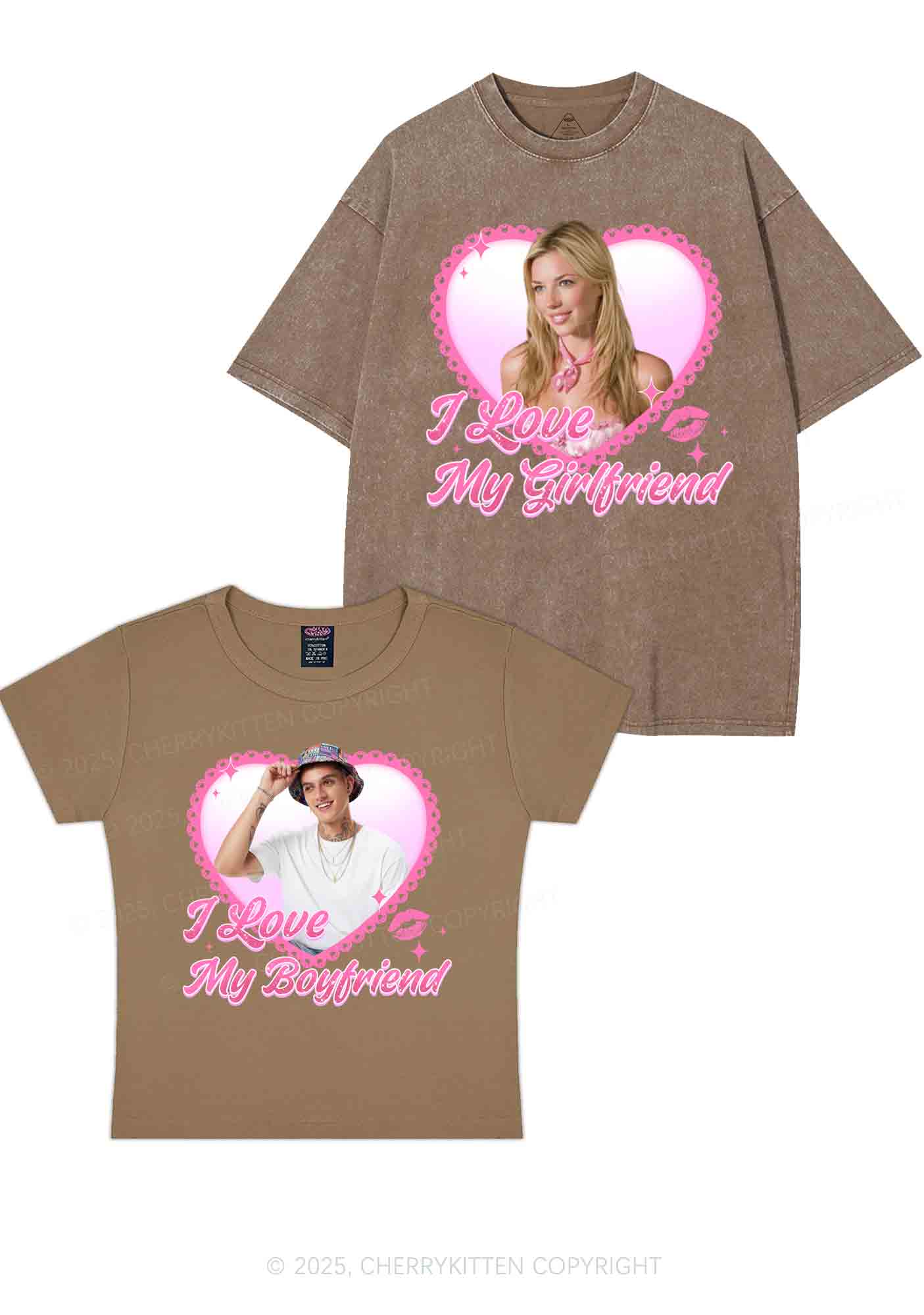 Custom Love My GF BF Photo Y2K Valentine's Day Couple Shirt Cherrykitten - Image 10