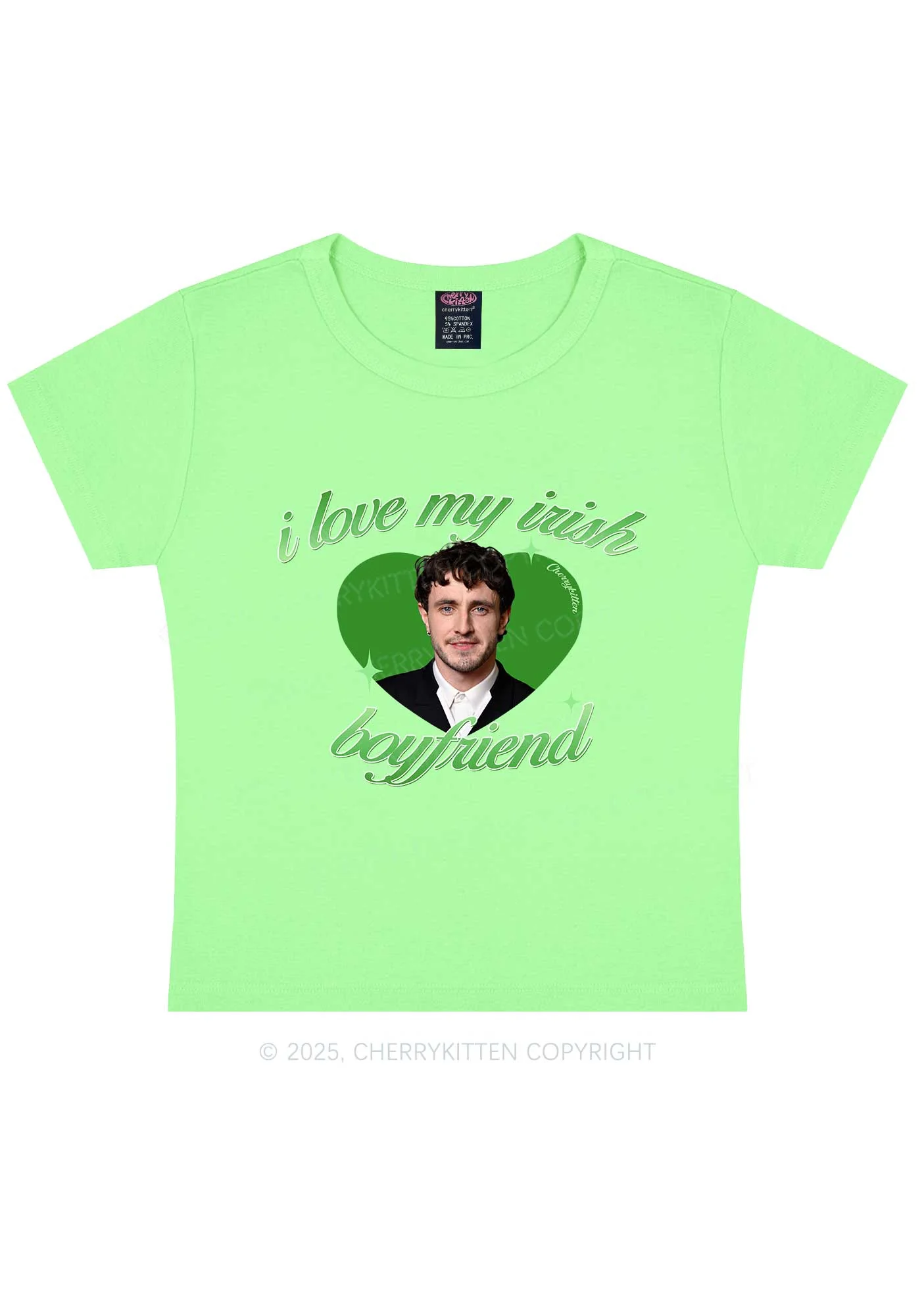 Custom Love My Irish Boyfriend St Patricks Y2K Baby Tee Cherrykitten - Image 12