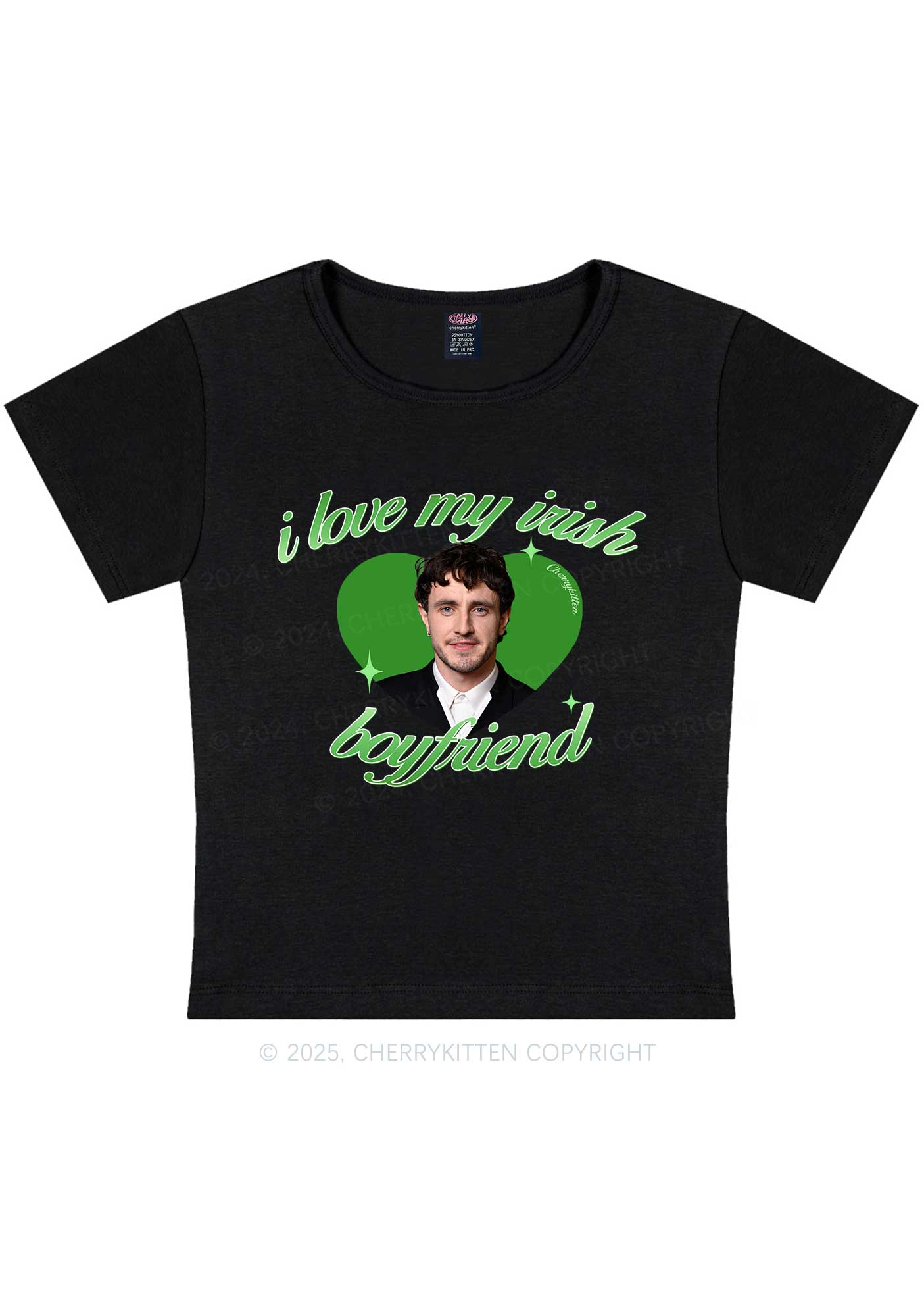 Custom Love My Irish Boyfriend St Patricks Y2K Baby Tee Cherrykitten - Image 3