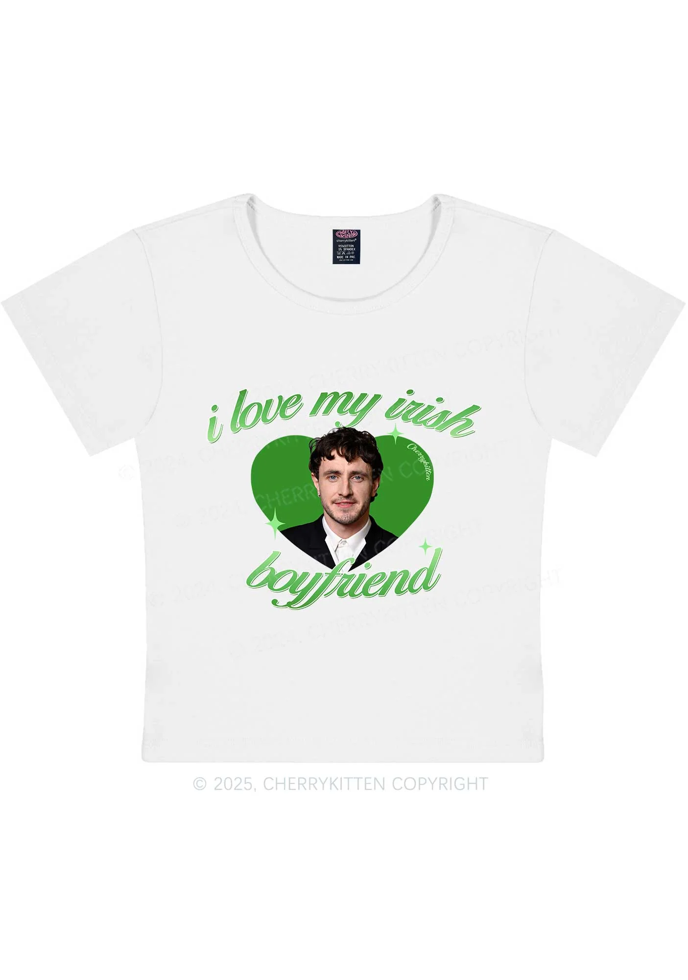 Custom Love My Irish Boyfriend St Patricks Y2K Baby Tee Cherrykitten - Image 4